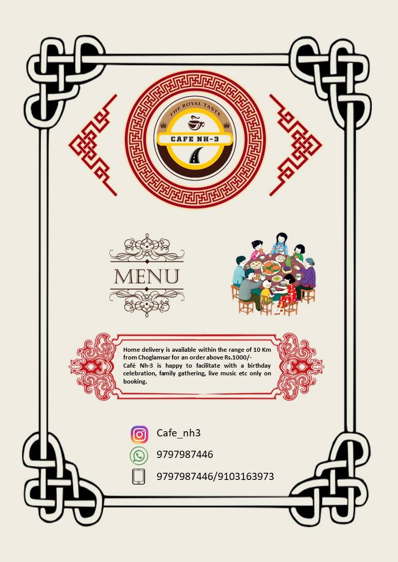 cafe NH 3 menu
