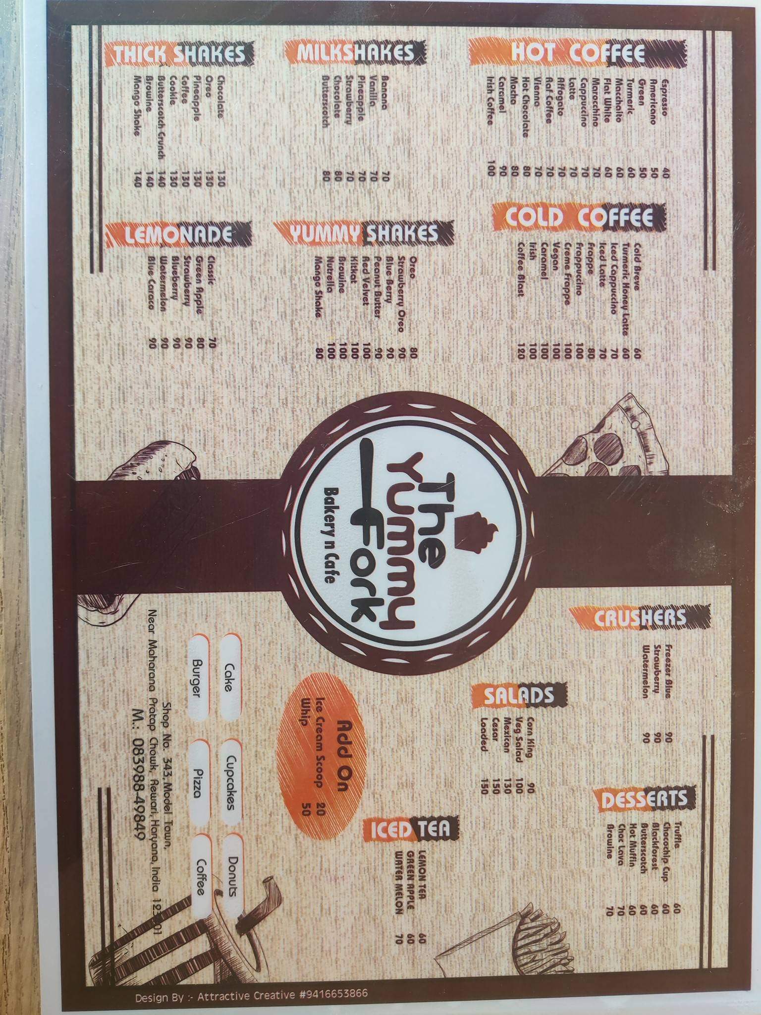 The Yummy Fork (bakery n cafe) menu