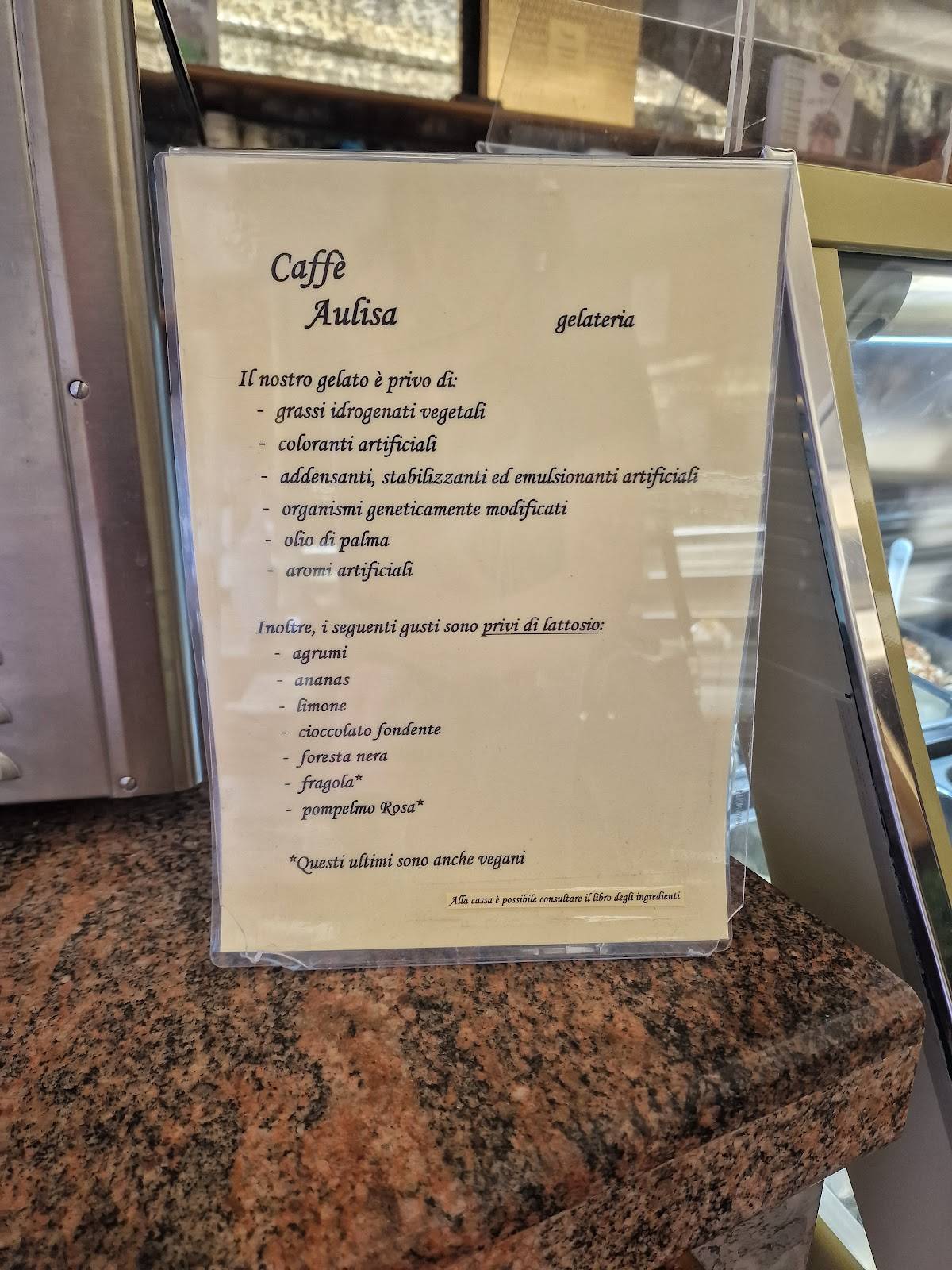 Menu di Caffè Aulisa 