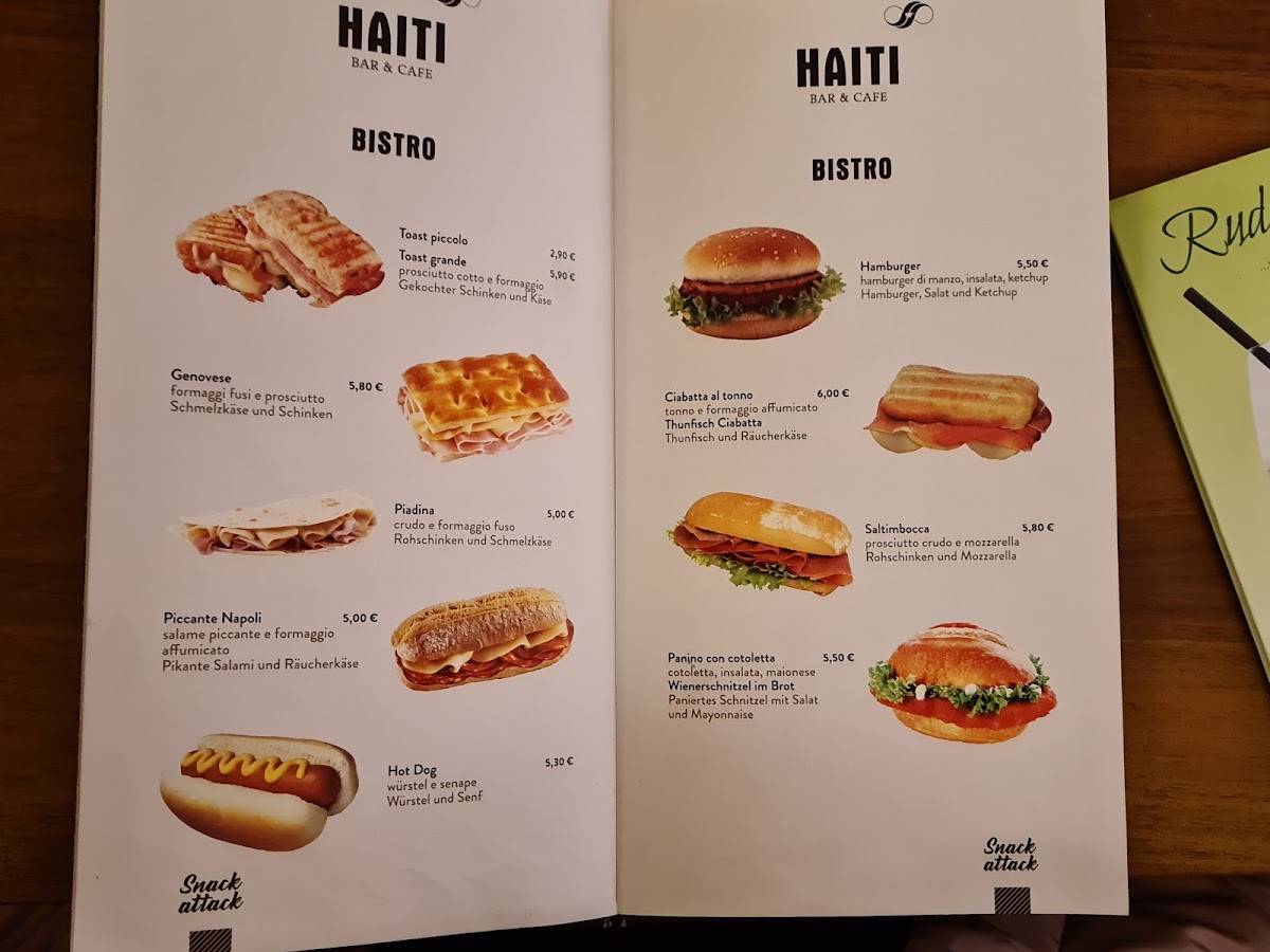 Menu di Cafè Haiti Apres Ski 