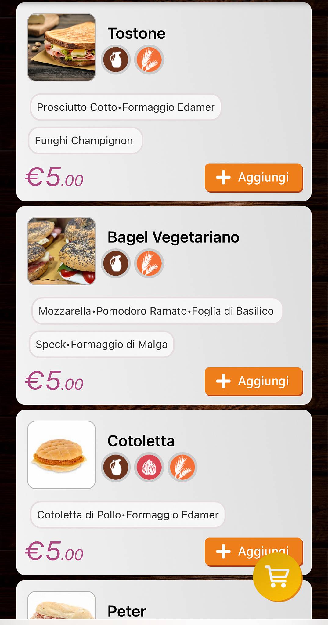 Menu di Caffè Marconi 