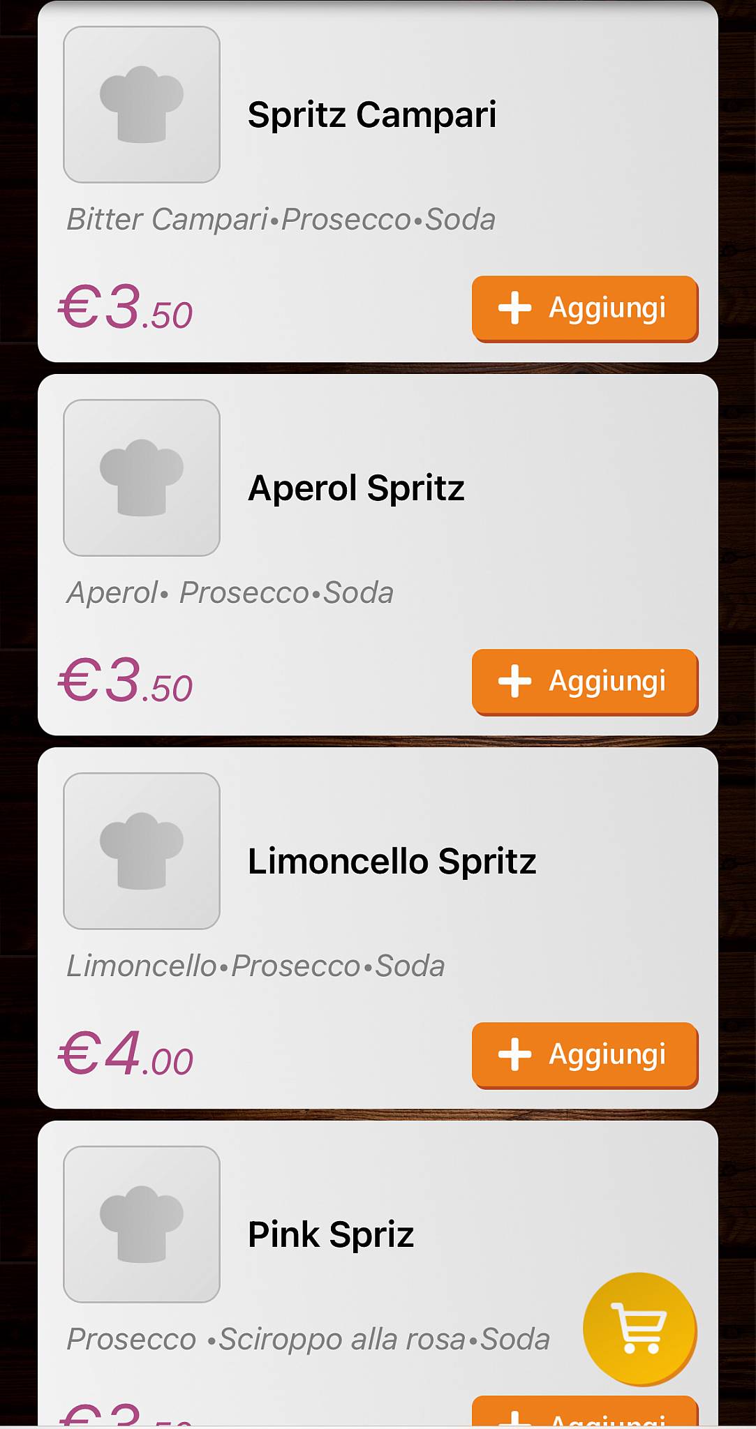 Menu di Caffè Marconi 