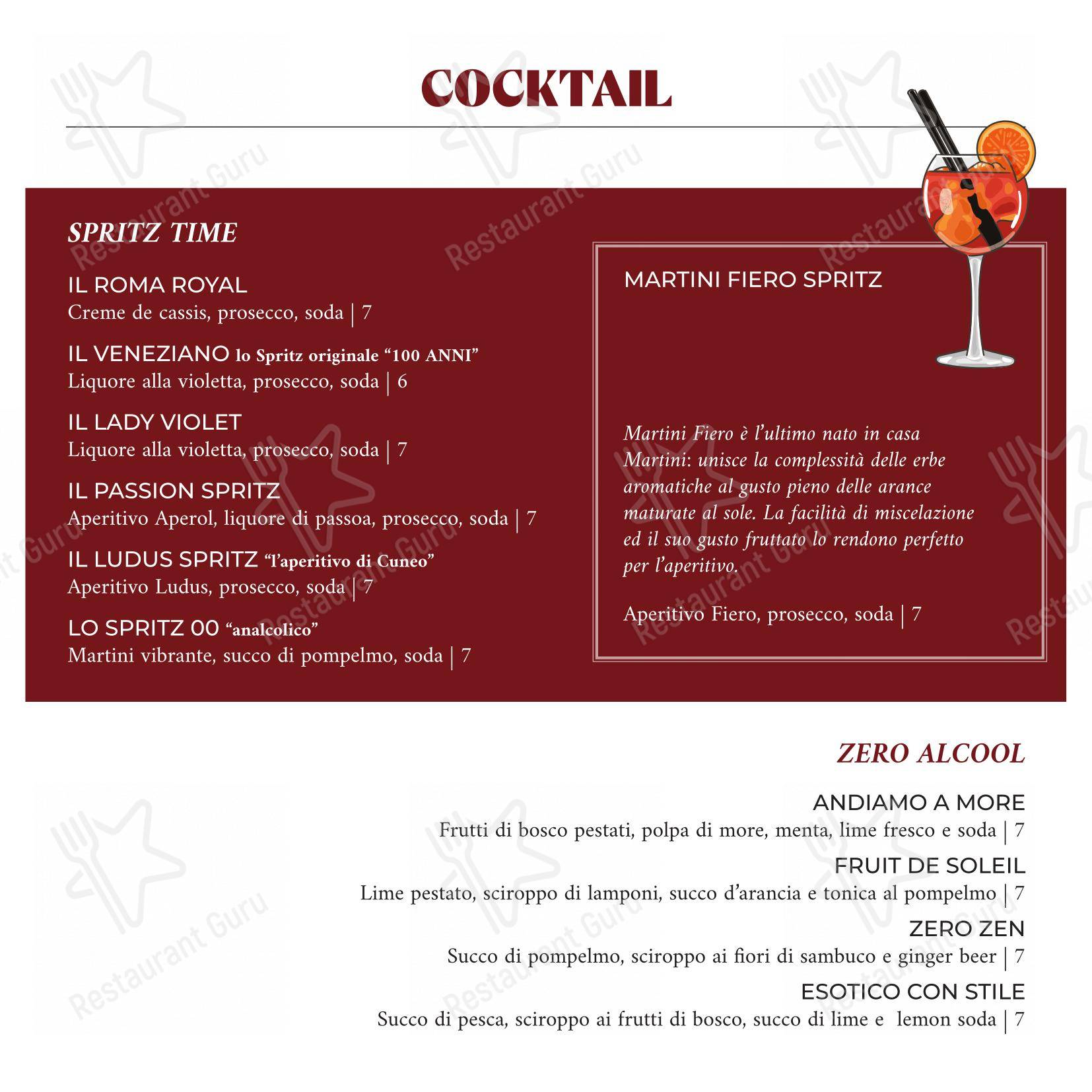 Основное меню per Osteria Roma in Fossano