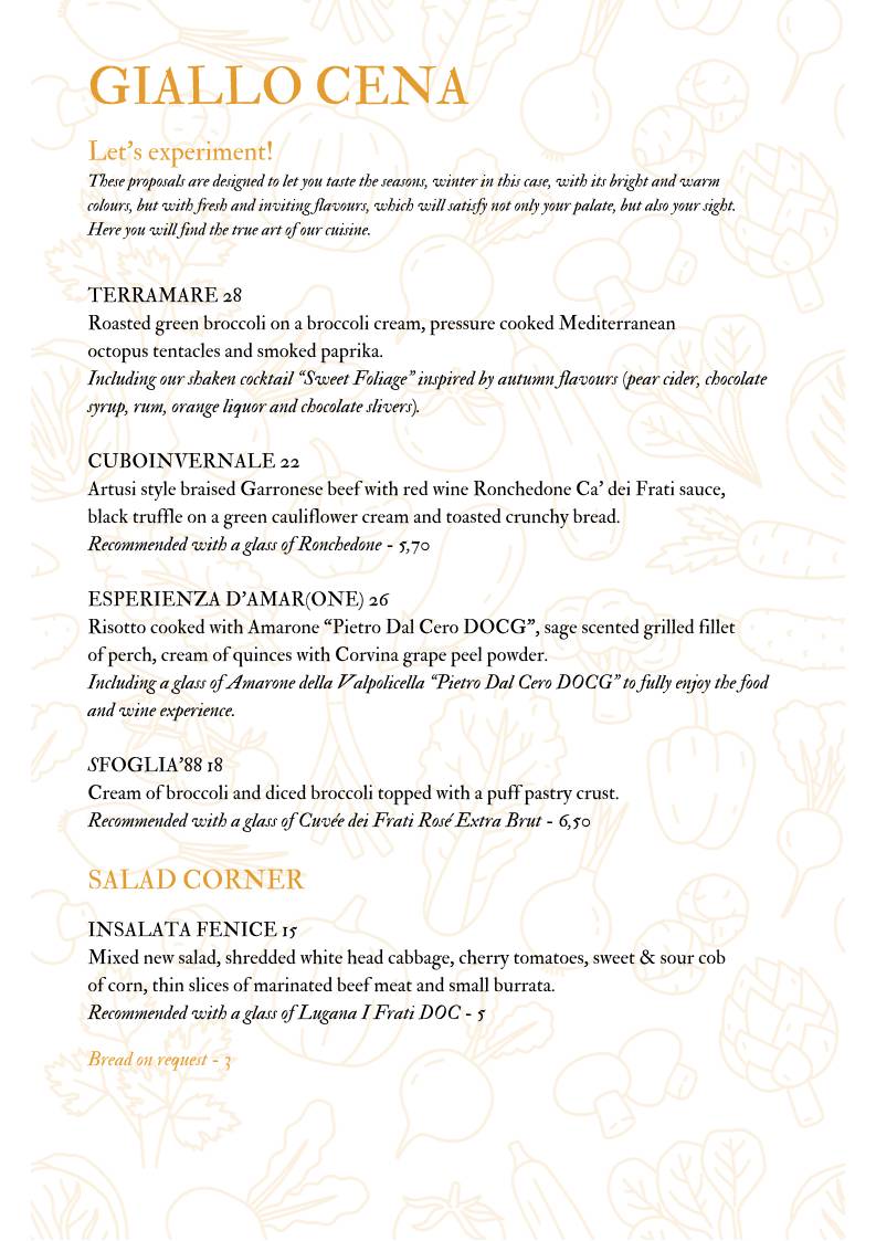 Menu di Caffetteria Pasticceria Bistrot La Fenice 