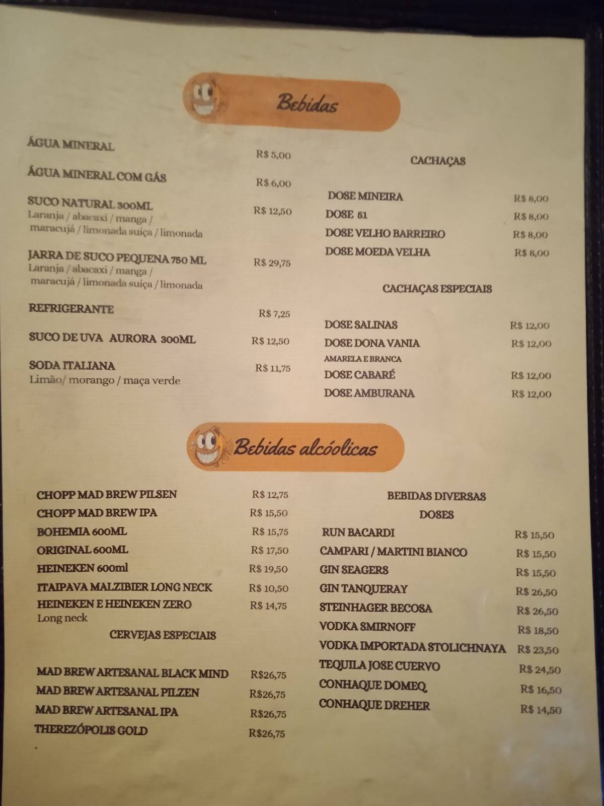 Caldo de Piranha Bar e Restaurante cardápio