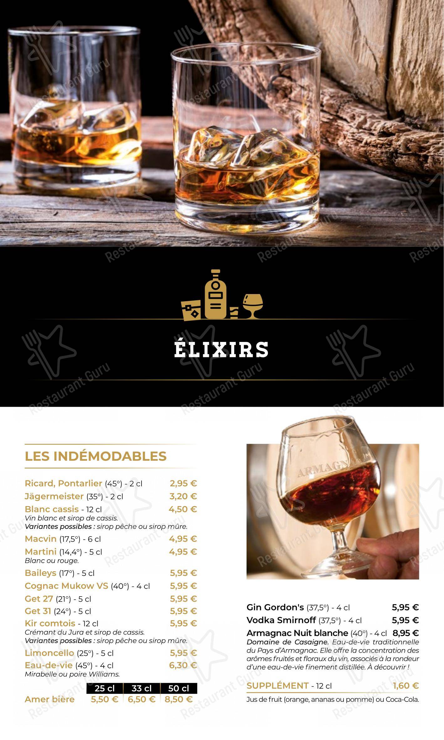 Menu pour Callahan Pub & Brasserie Besançon restaurant