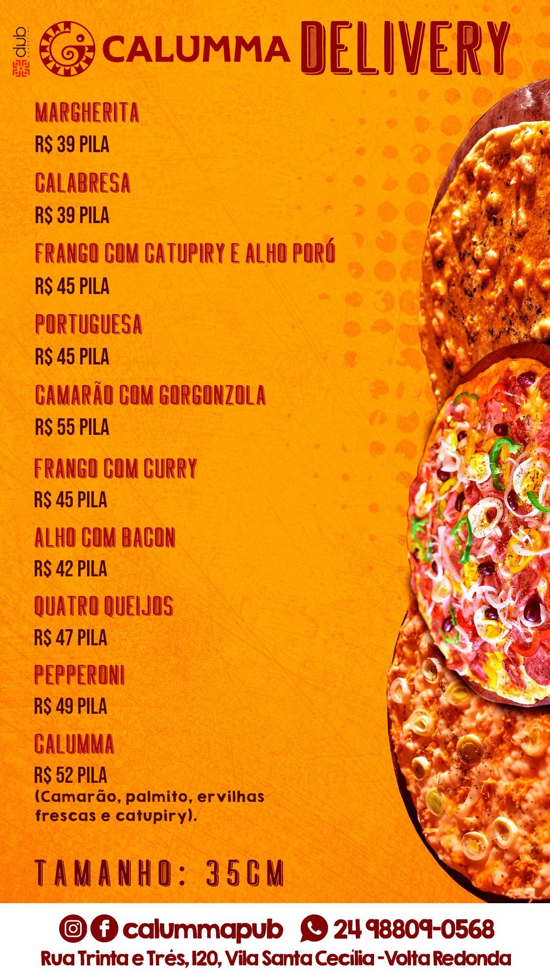 Calumma Pub cardápio