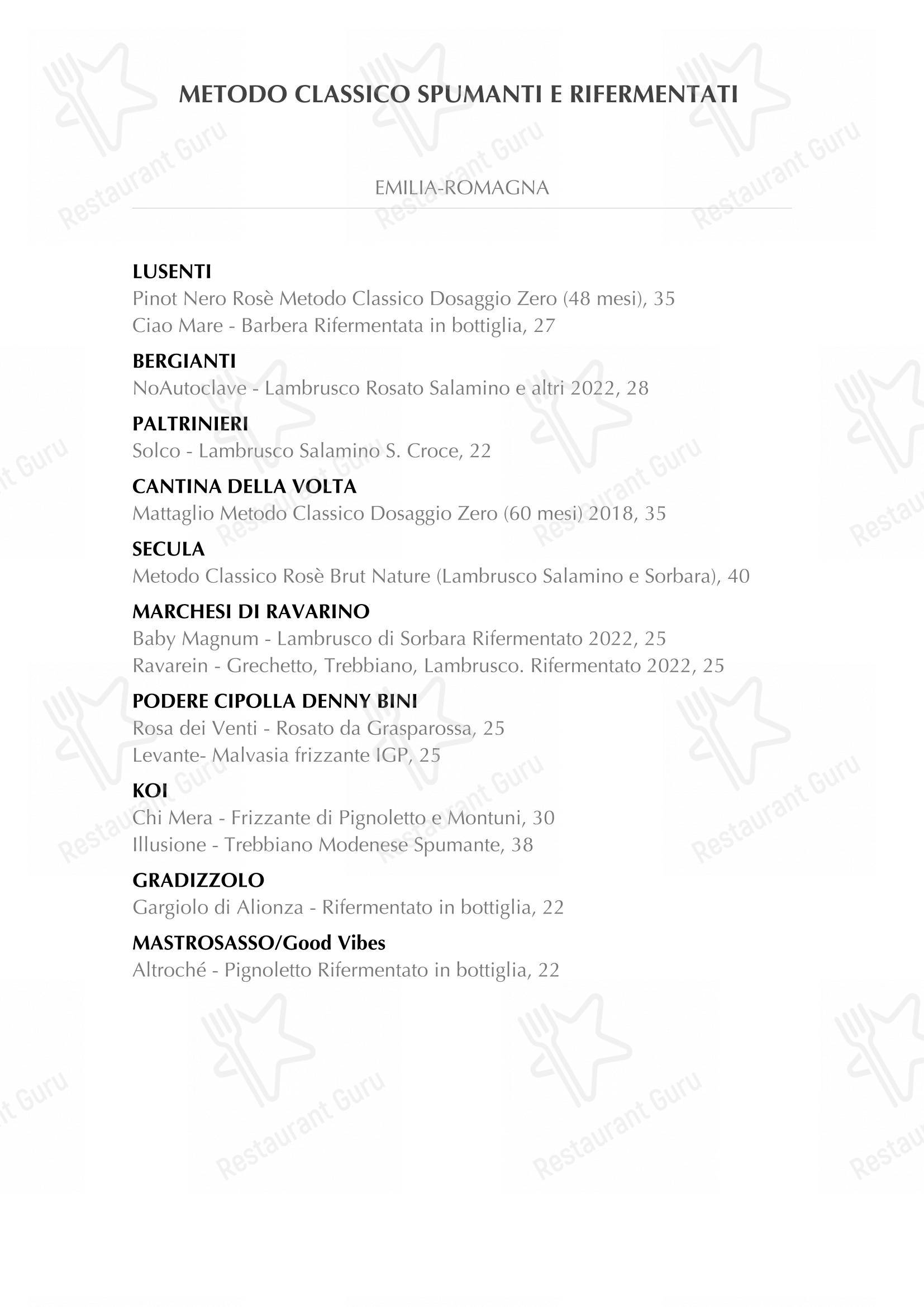 Camera A Sud in Bologna - Menu bar