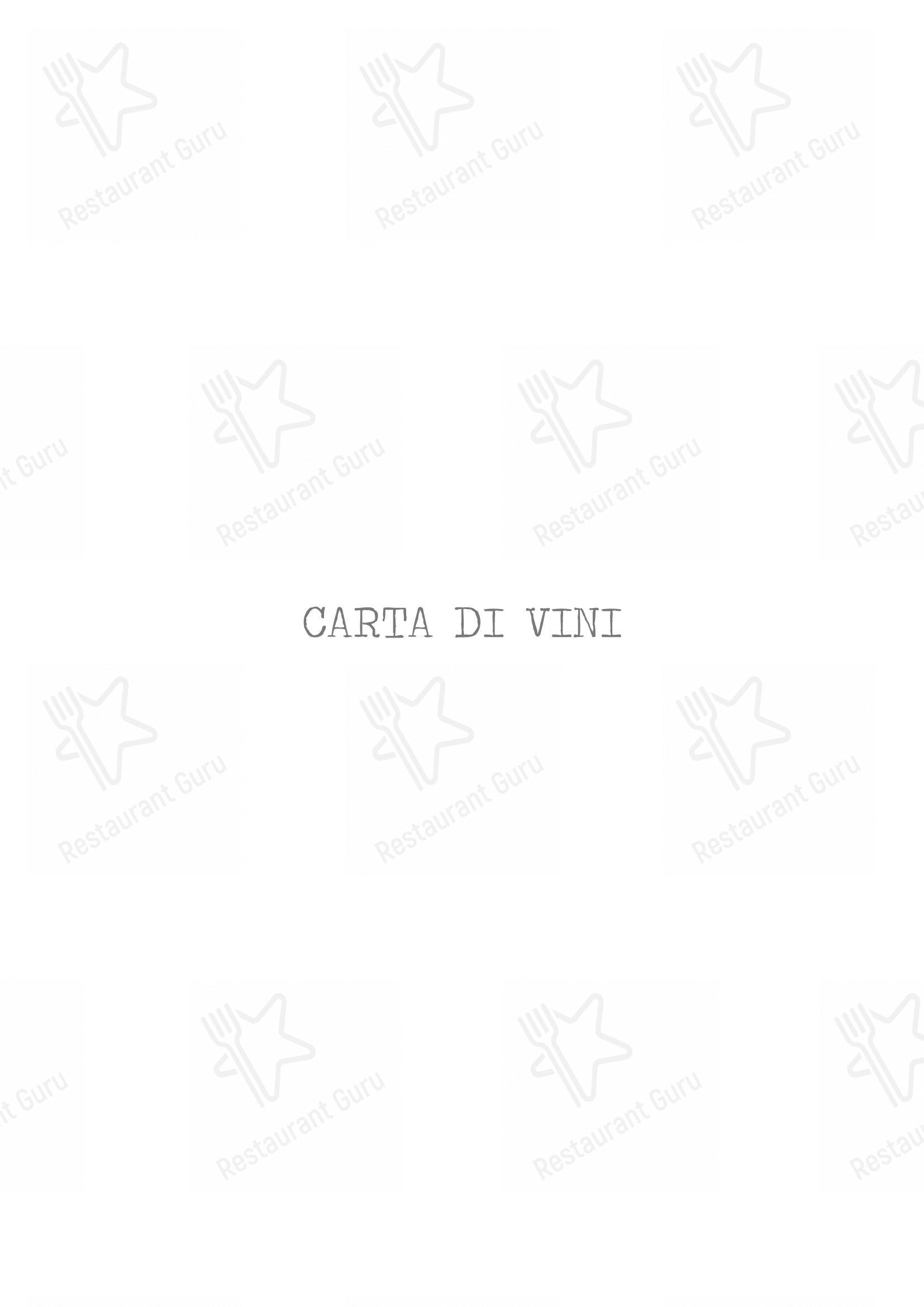 Menu bar per Camera A Sud caffè bar