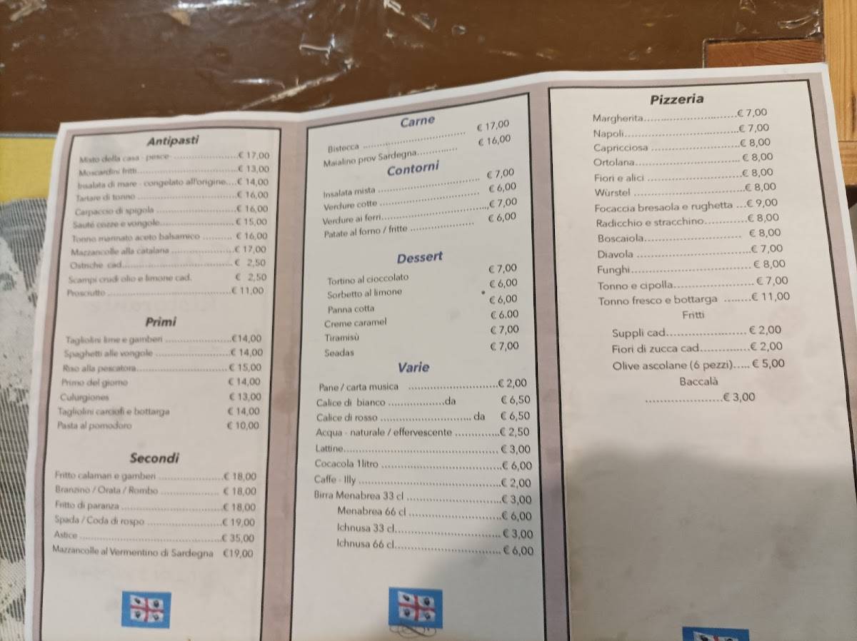 Menu de Camillo