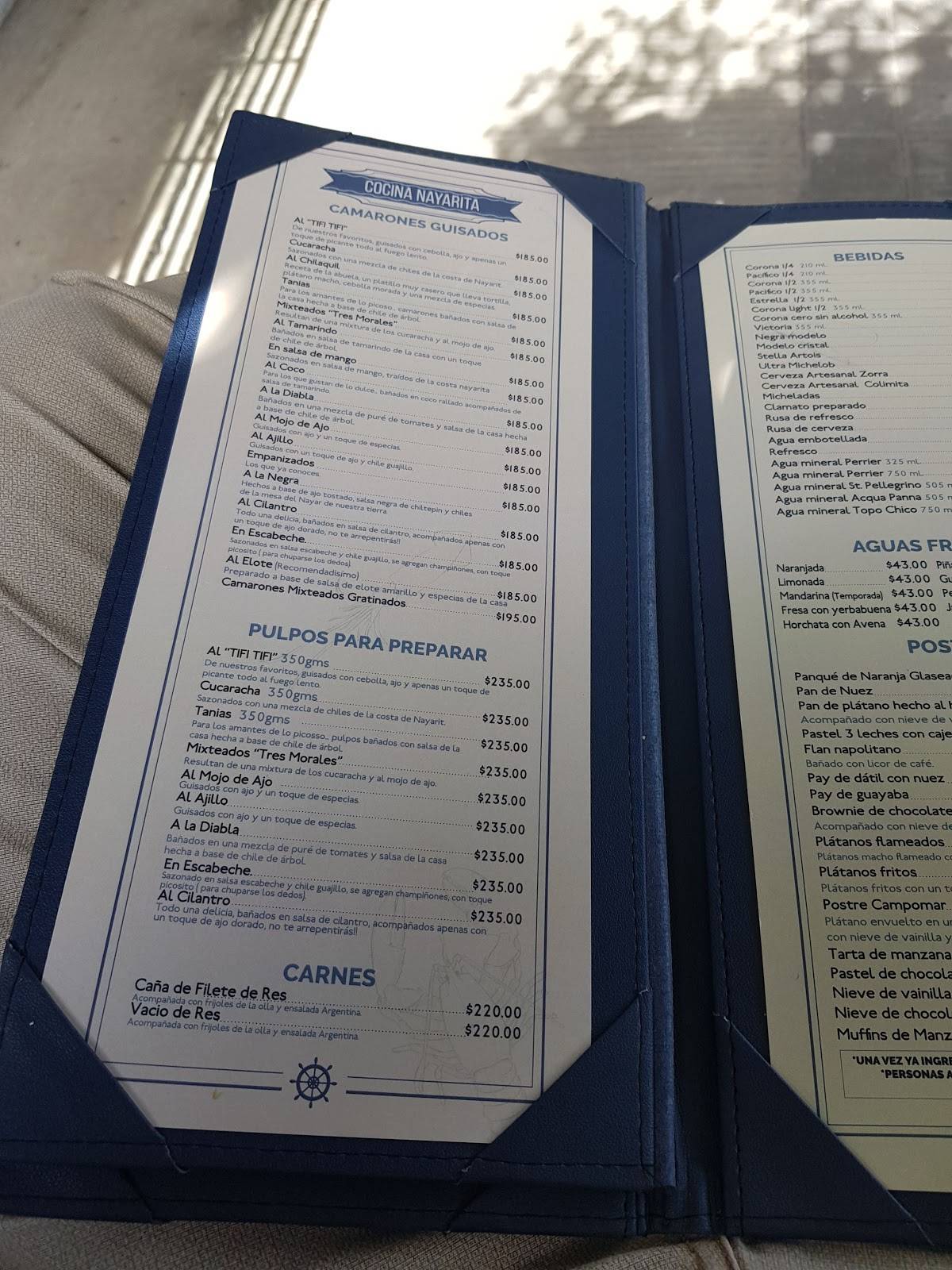 Carta del restaurante Campomar Chapalita, Guadalajara, San Dionisio 33