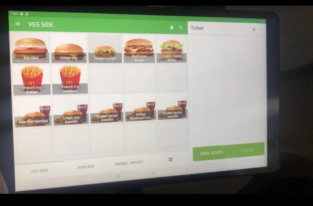 Canadian snack bar/Burger route menu