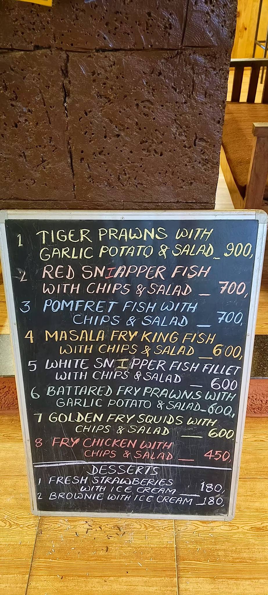 Himalaya Bar and restaurant menu