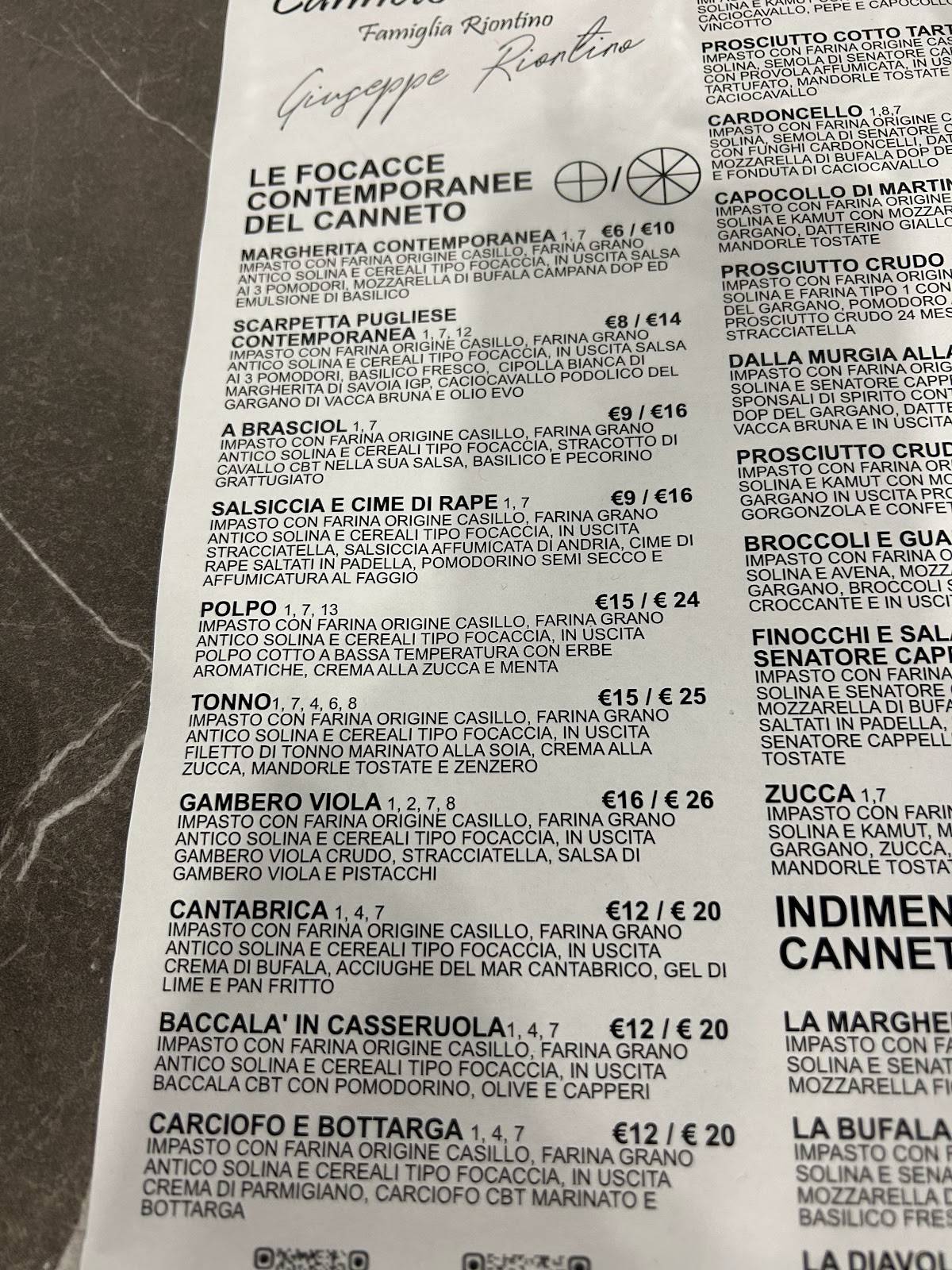 Menu di Canneto Beach 2 Pizza 