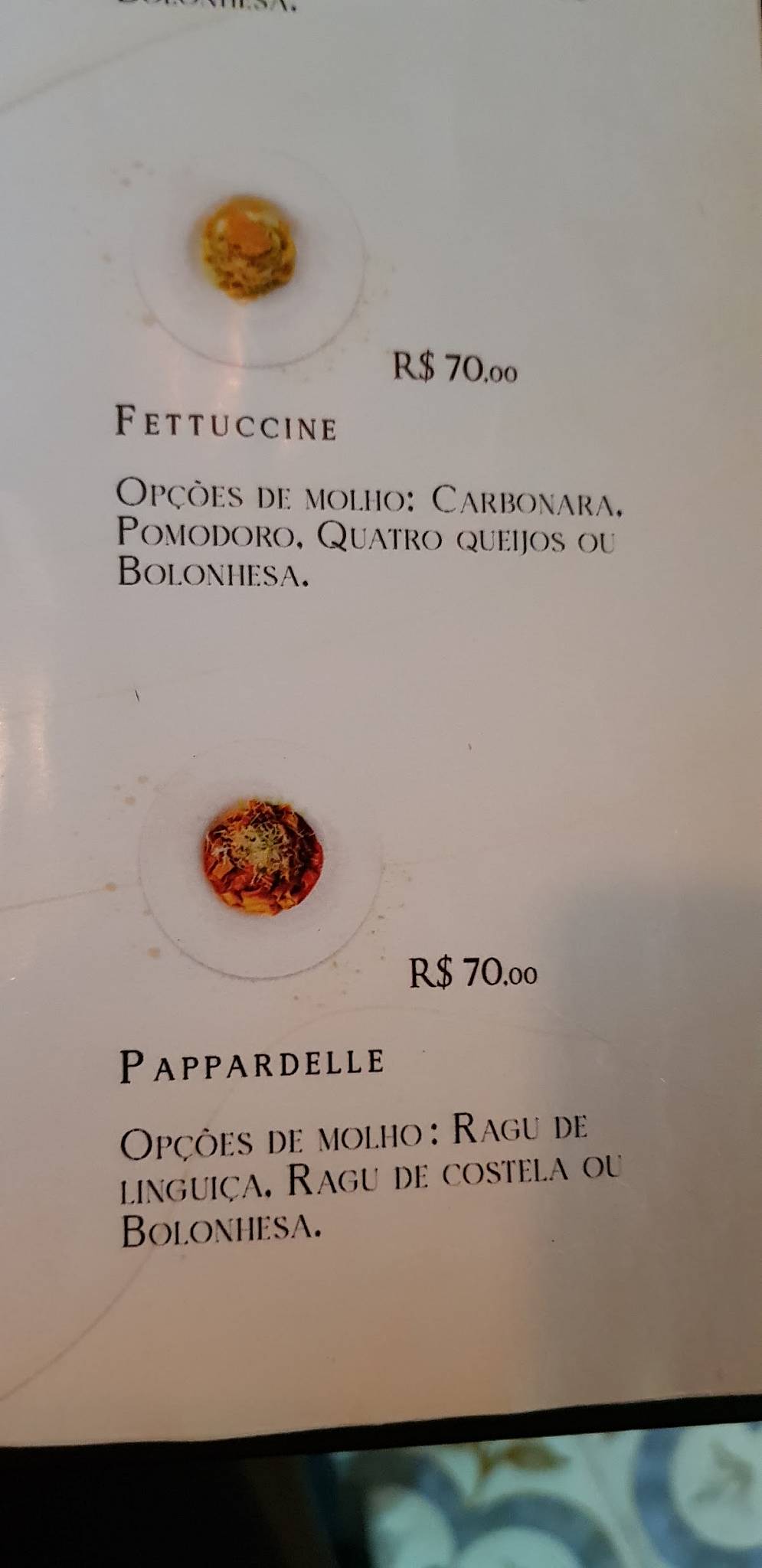 Cantina Piovanelli cardápio