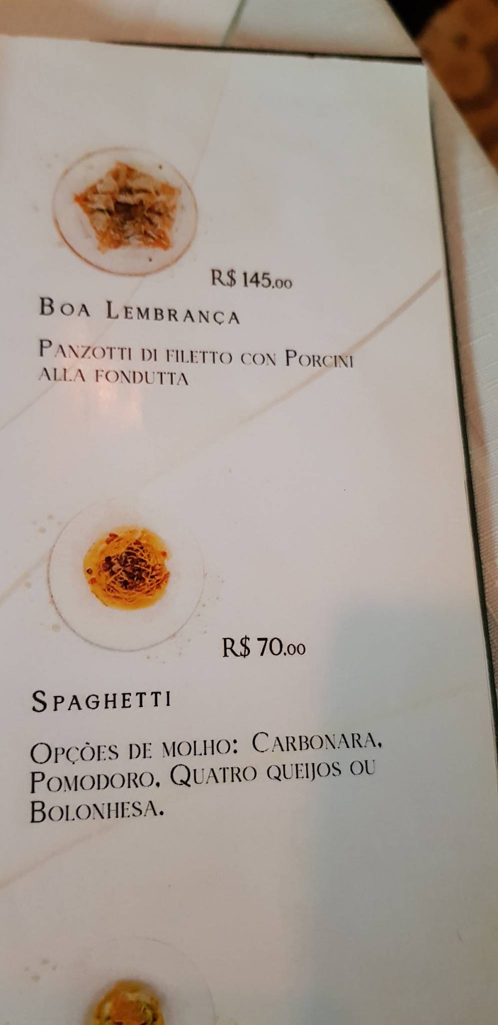 Cantina Piovanelli cardápio