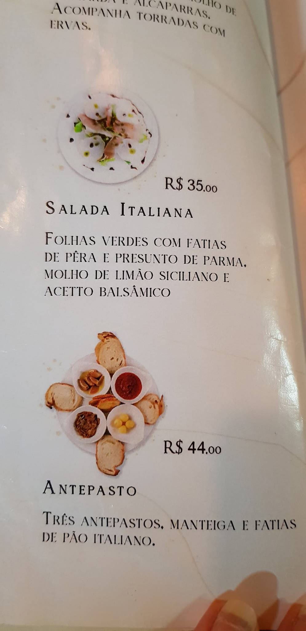 Cantina Piovanelli cardápio