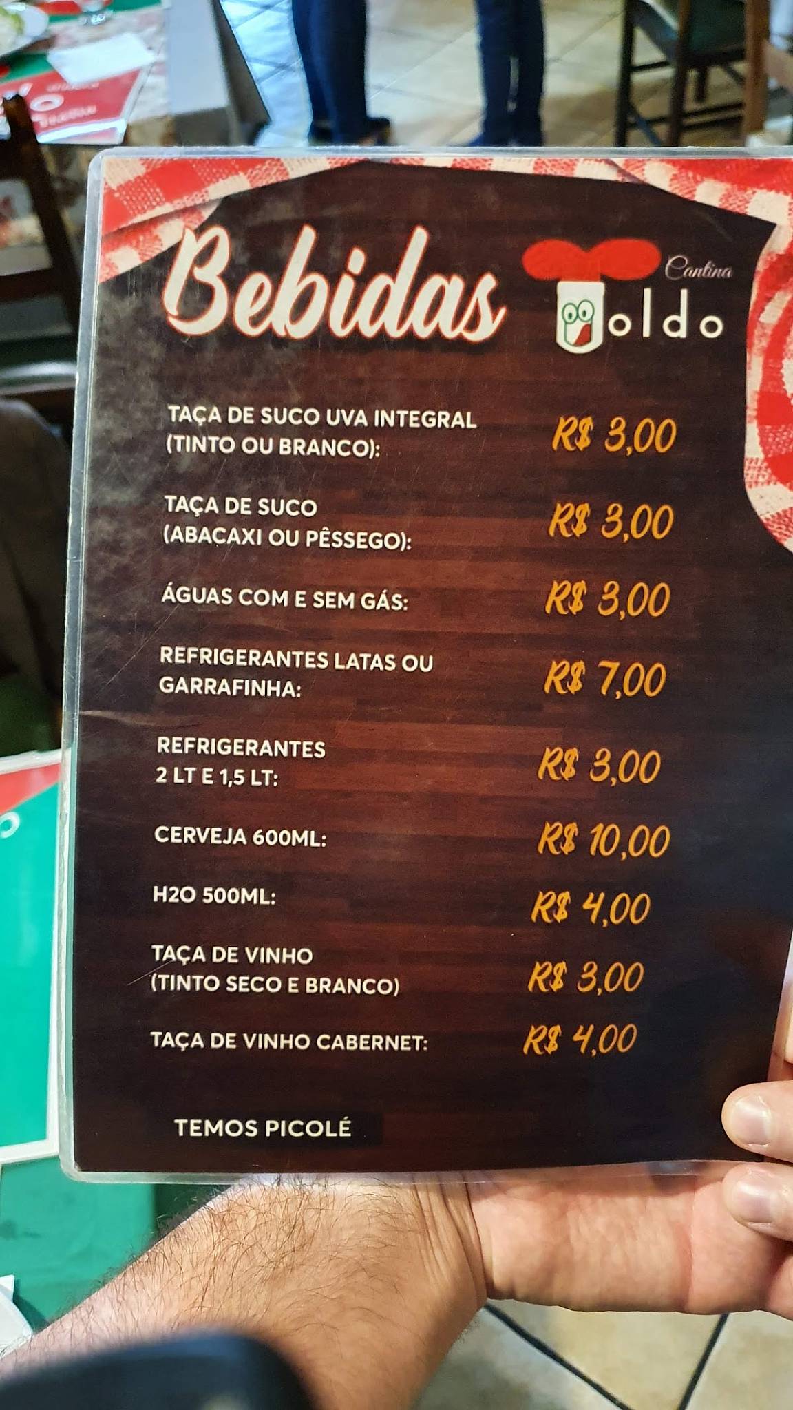 Cantina Toldo Itália cardápio