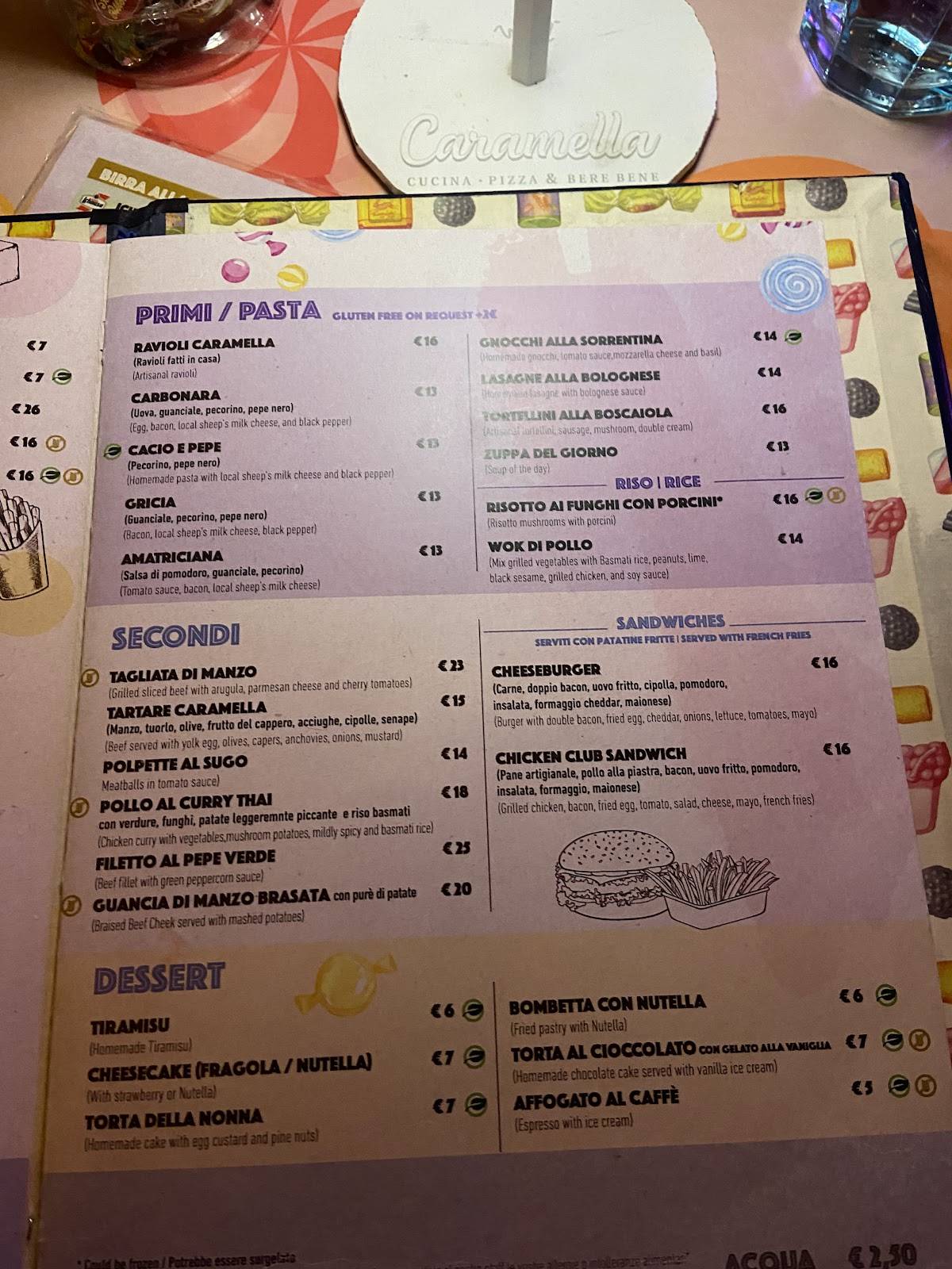 Menu di Caramella 
