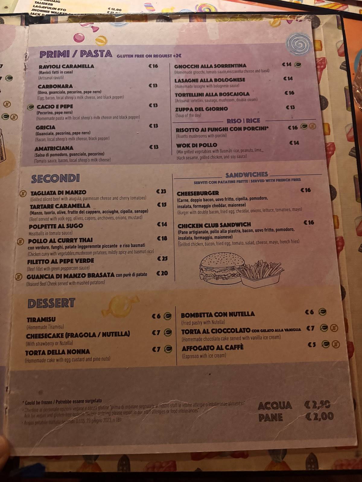 Menu di Caramella 