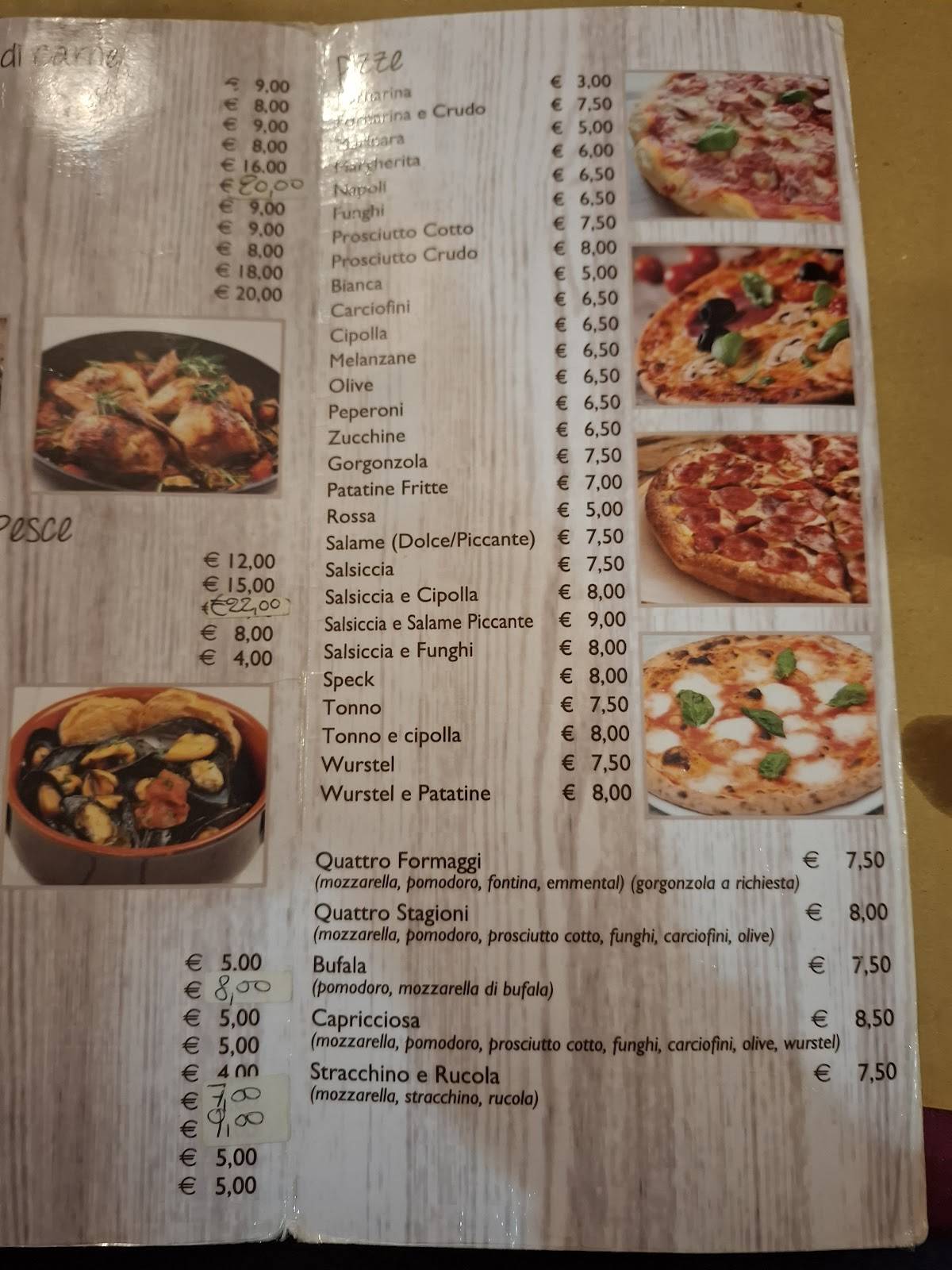 Menu di Carisma Ristorante pizzeria 