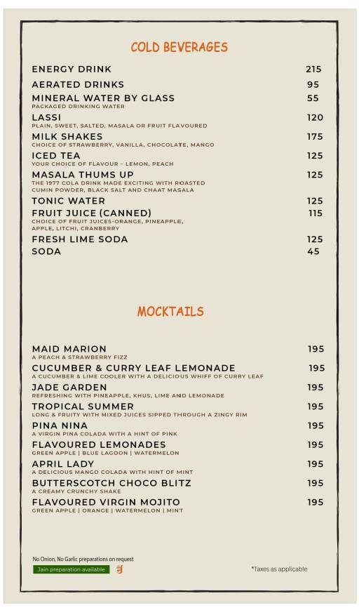 Casa Kitchen menu