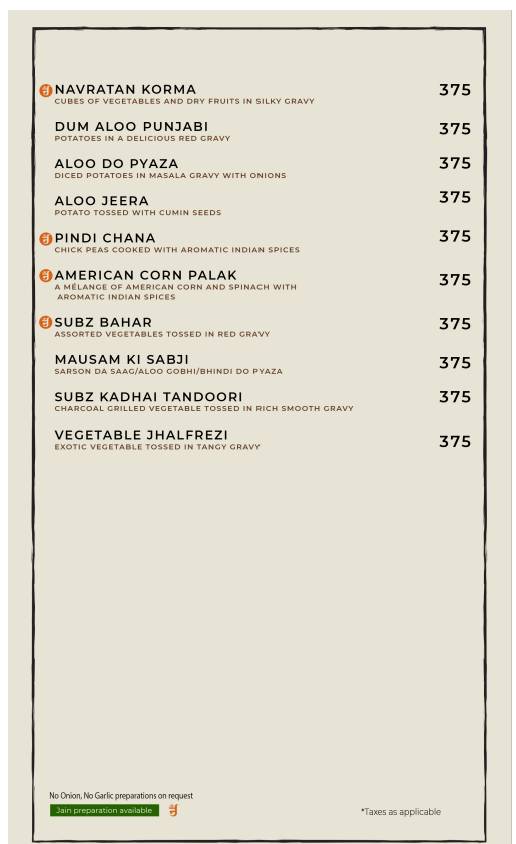 Casa Kitchen menu