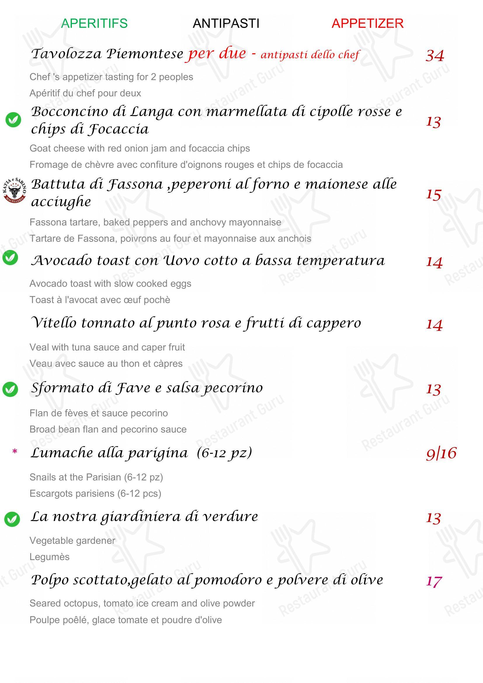 Menu bar per Casa Martin Ristorante Piemontese in Centro a Torino ristorante