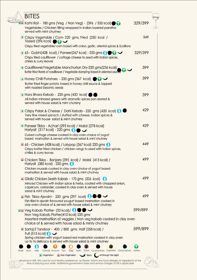 Casa Varca menu