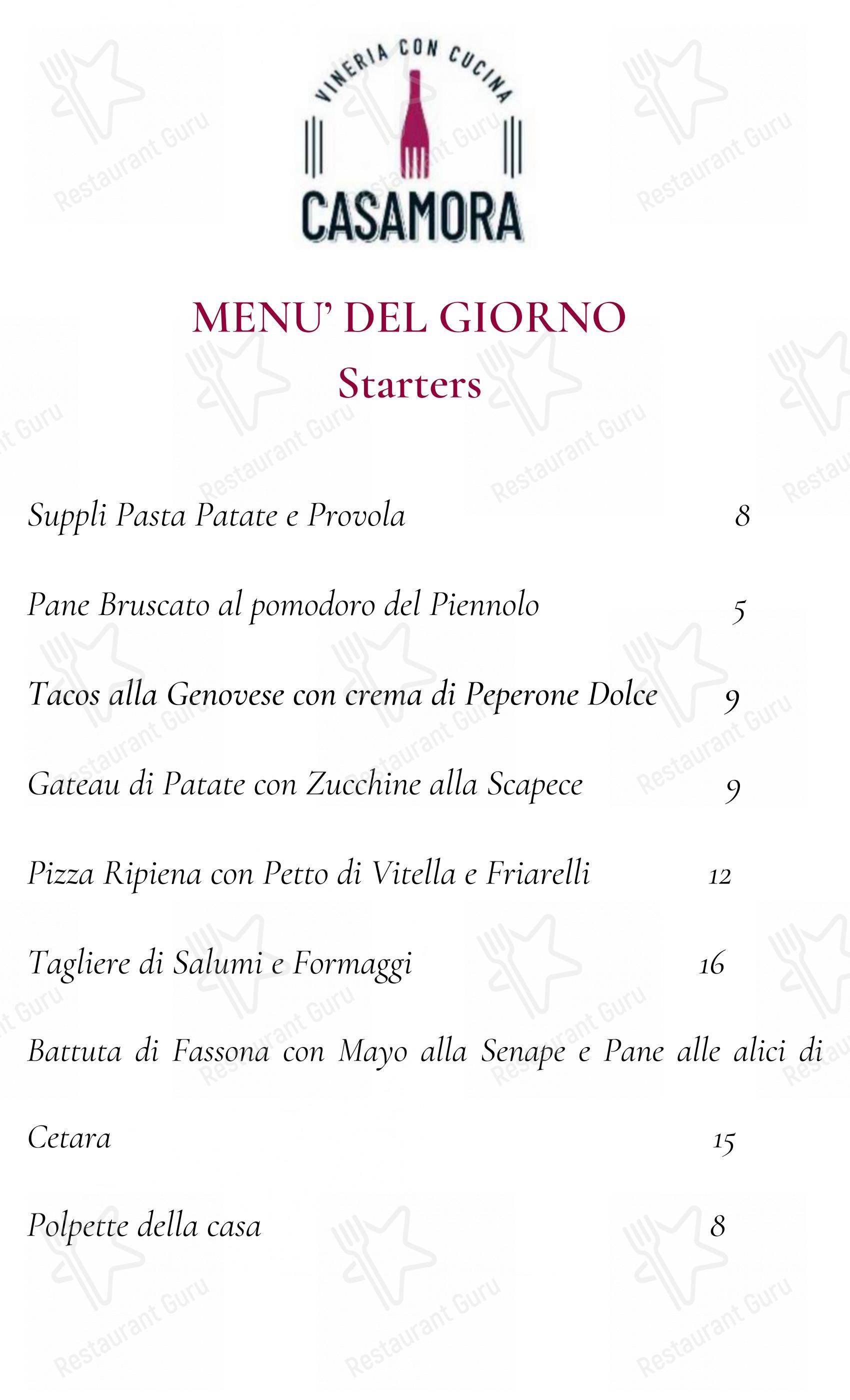 Menu di CasaMora - Menu