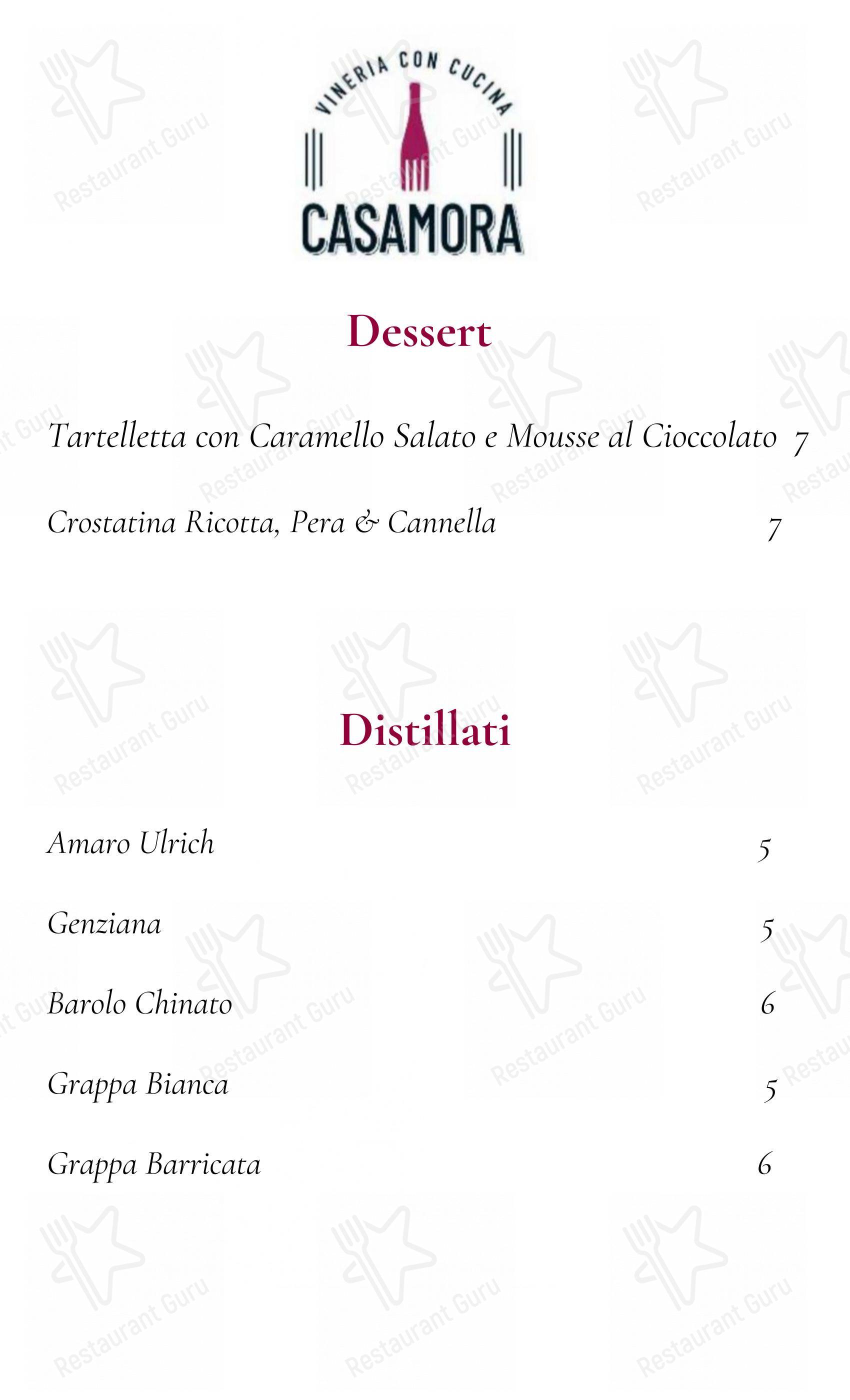 CasaMora in Roma - Menu