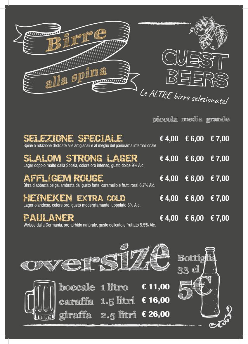 Menu di Missiva Pub 