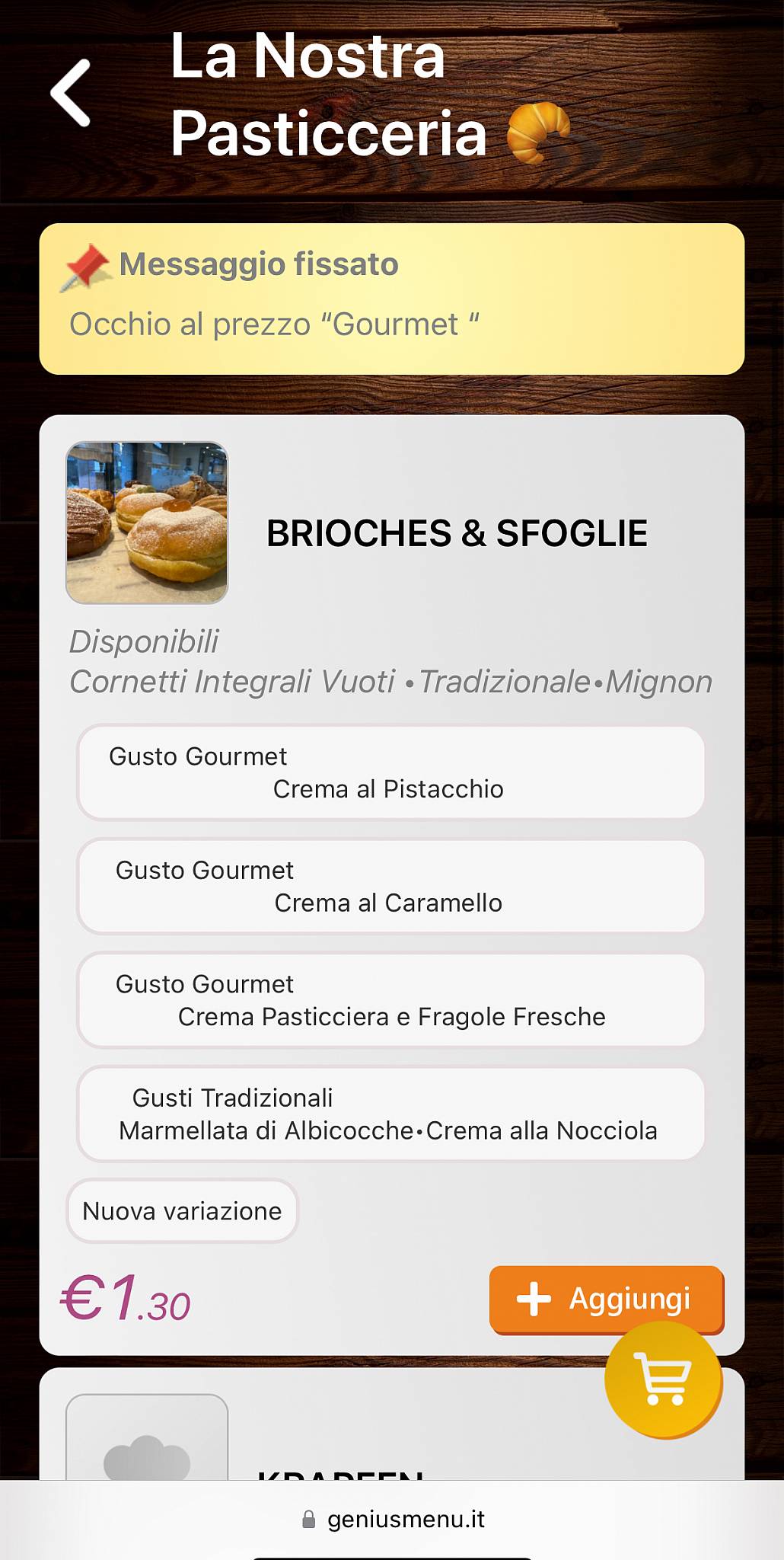Menu di Caffè Marconi 