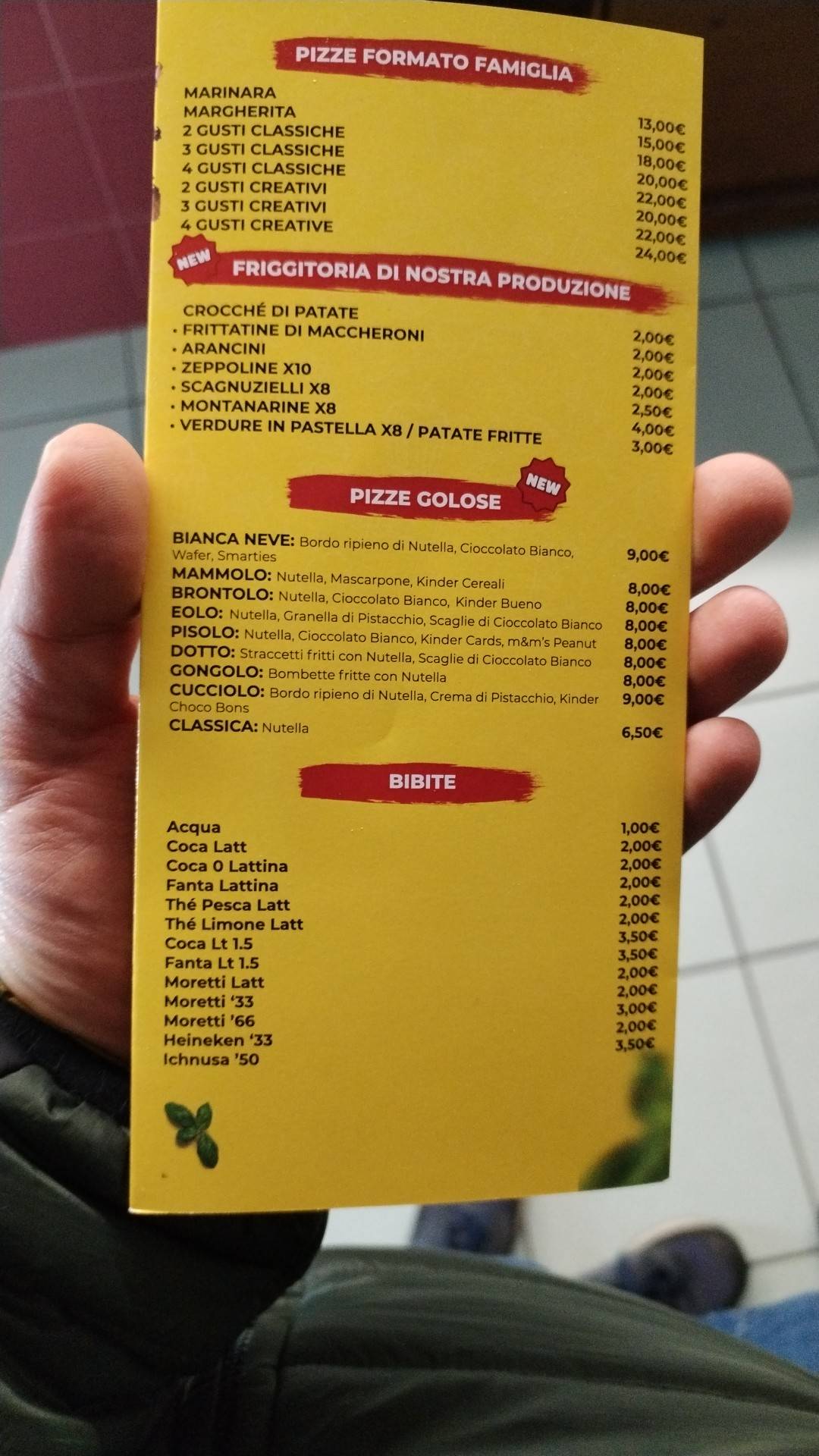 Menu di Pizzeria Castello 