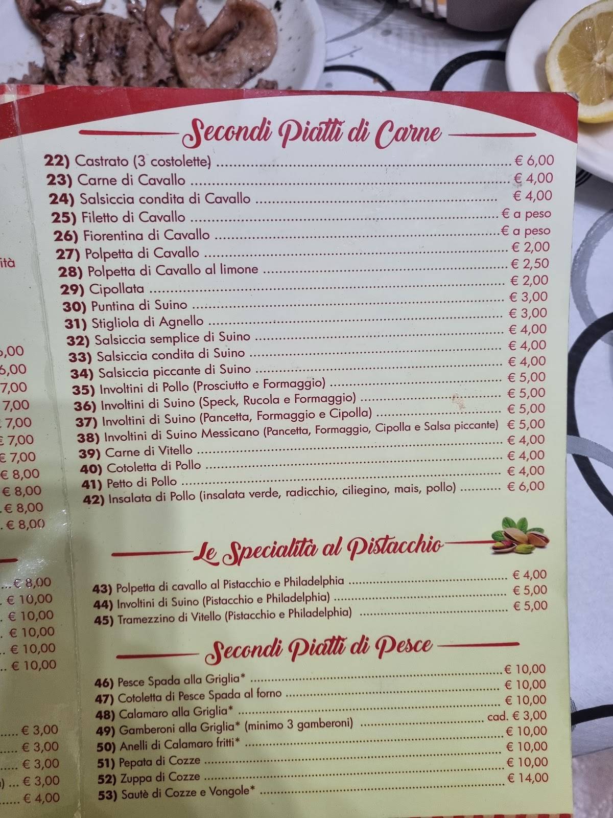 Menu di Trattoria Achille 