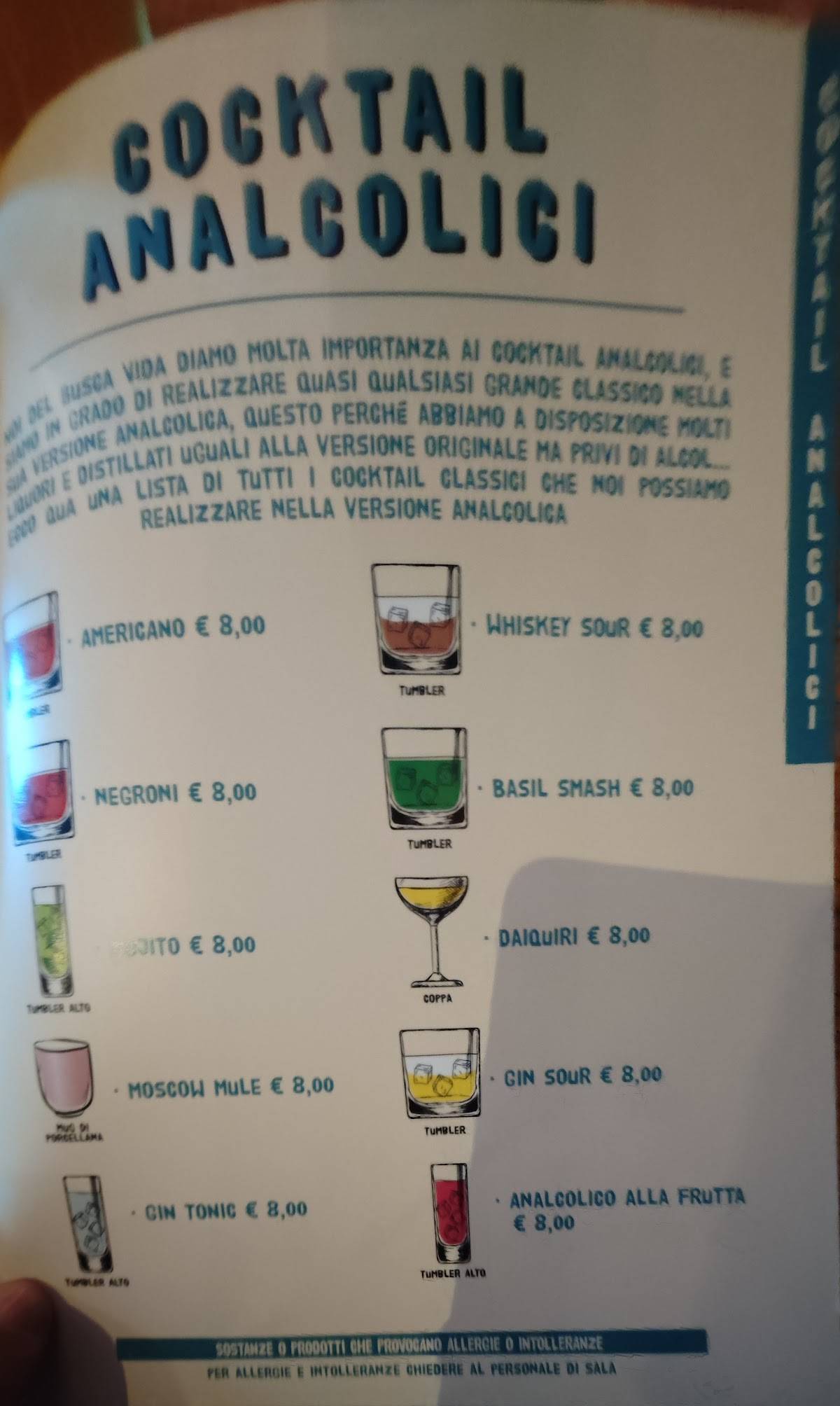Menu de Busca Vida Ristorante & Cocktail Bar