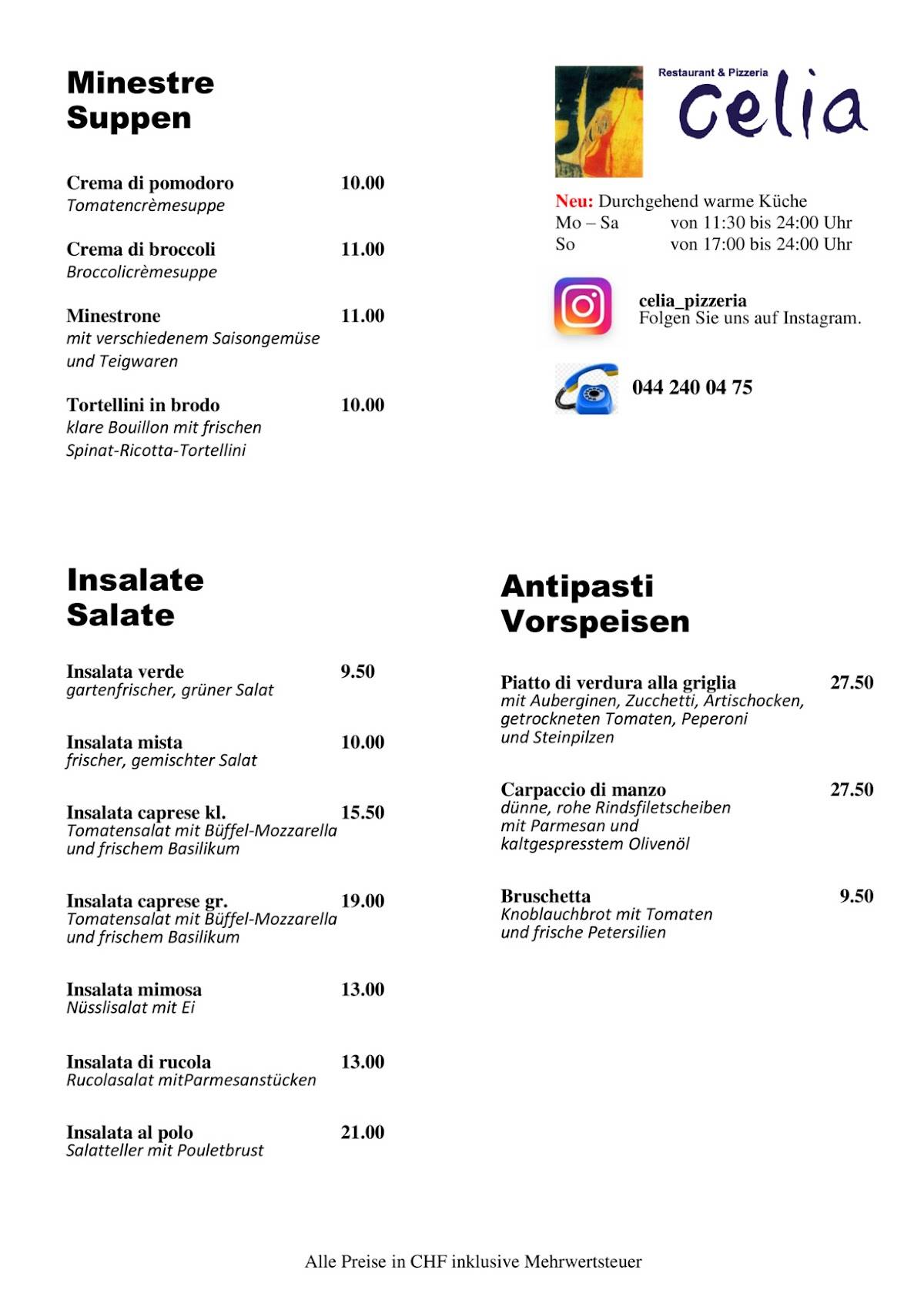 Menu di Celia 