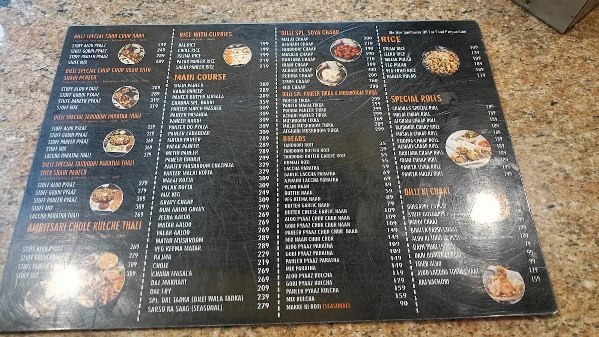 Chadha's The North Indian Food Corner menu