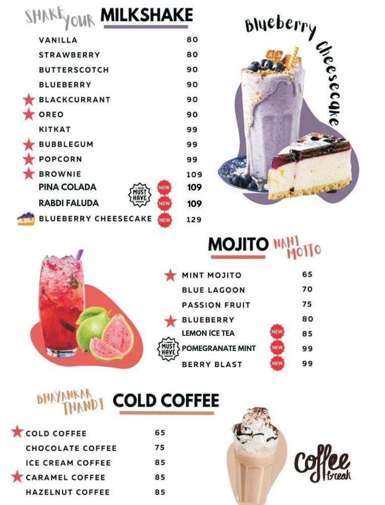Chaiholic - best cafe in new colony menu
