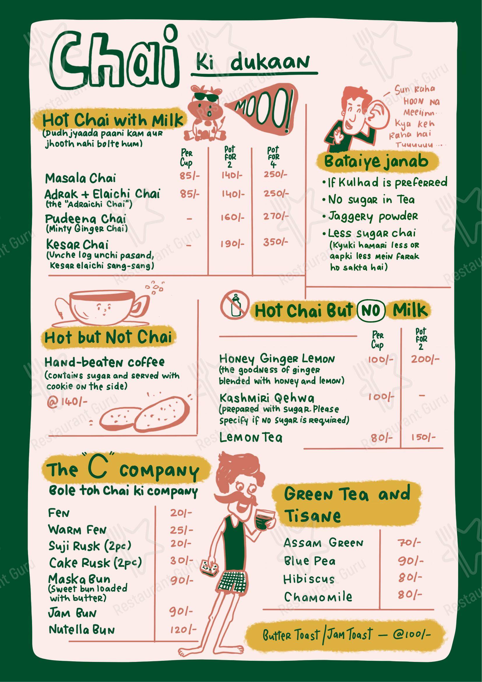 Chaisa Cafe - Menu
