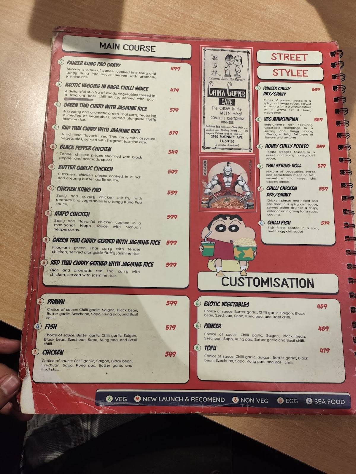 Chango's menu