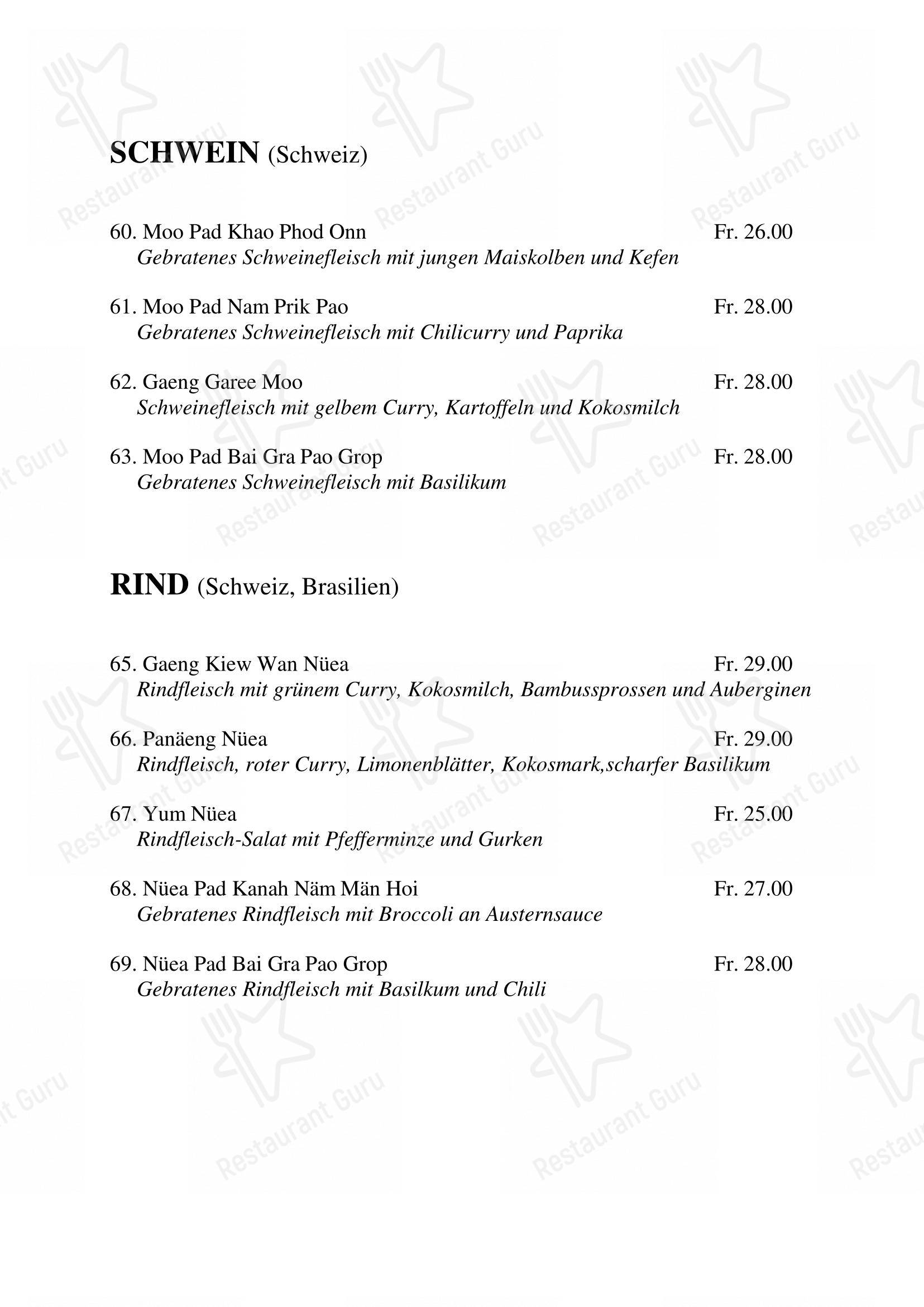 Menu per Chao Wang in Olten