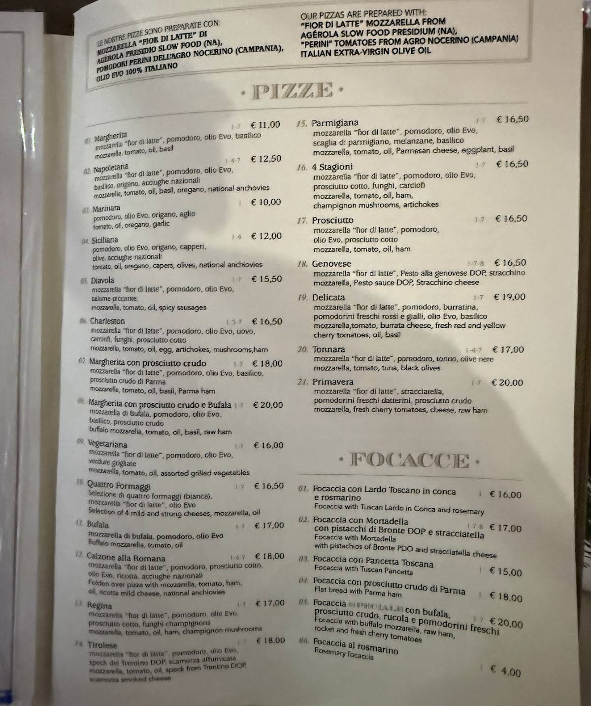 Menu di Charleston 