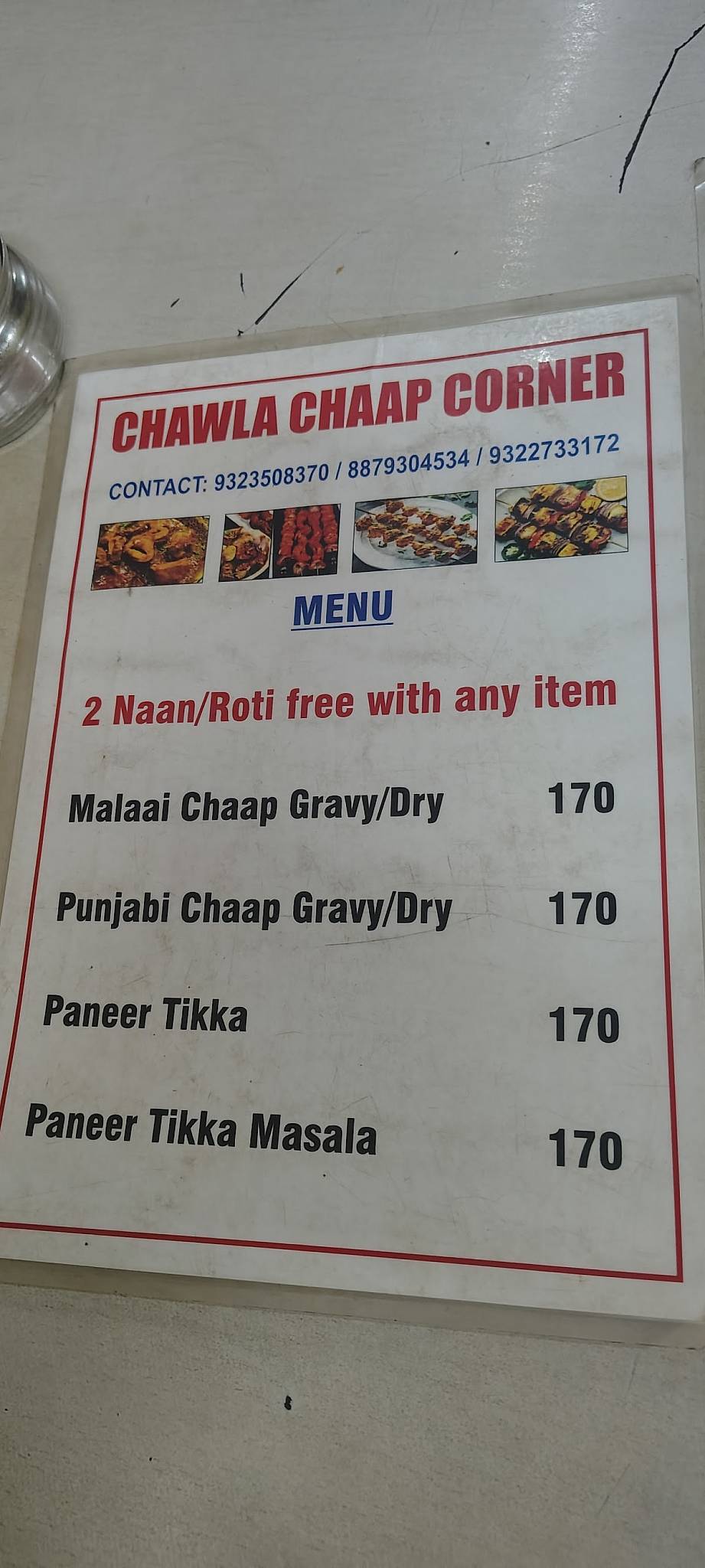 Chawla Fast Food & Snacks menu