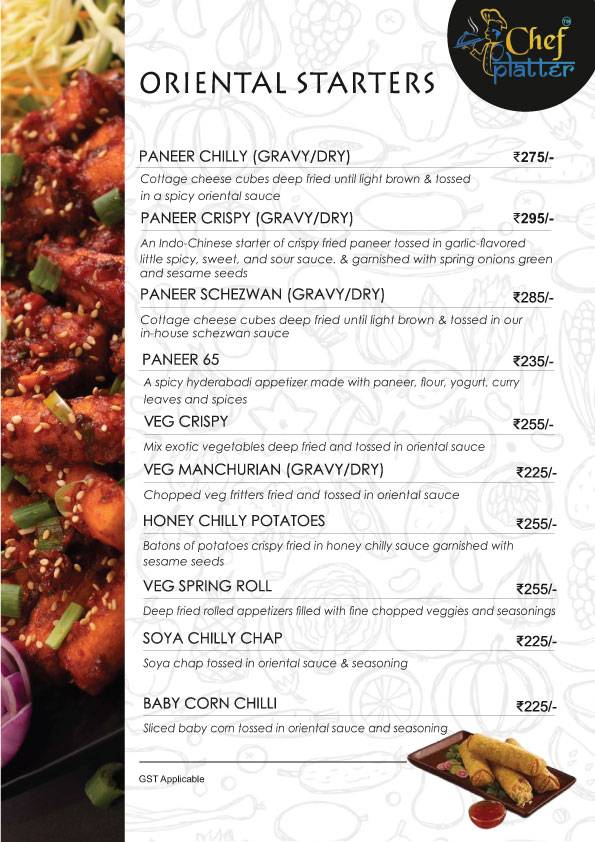 Chef Platter Bandra's Veg Family Restaurant menu