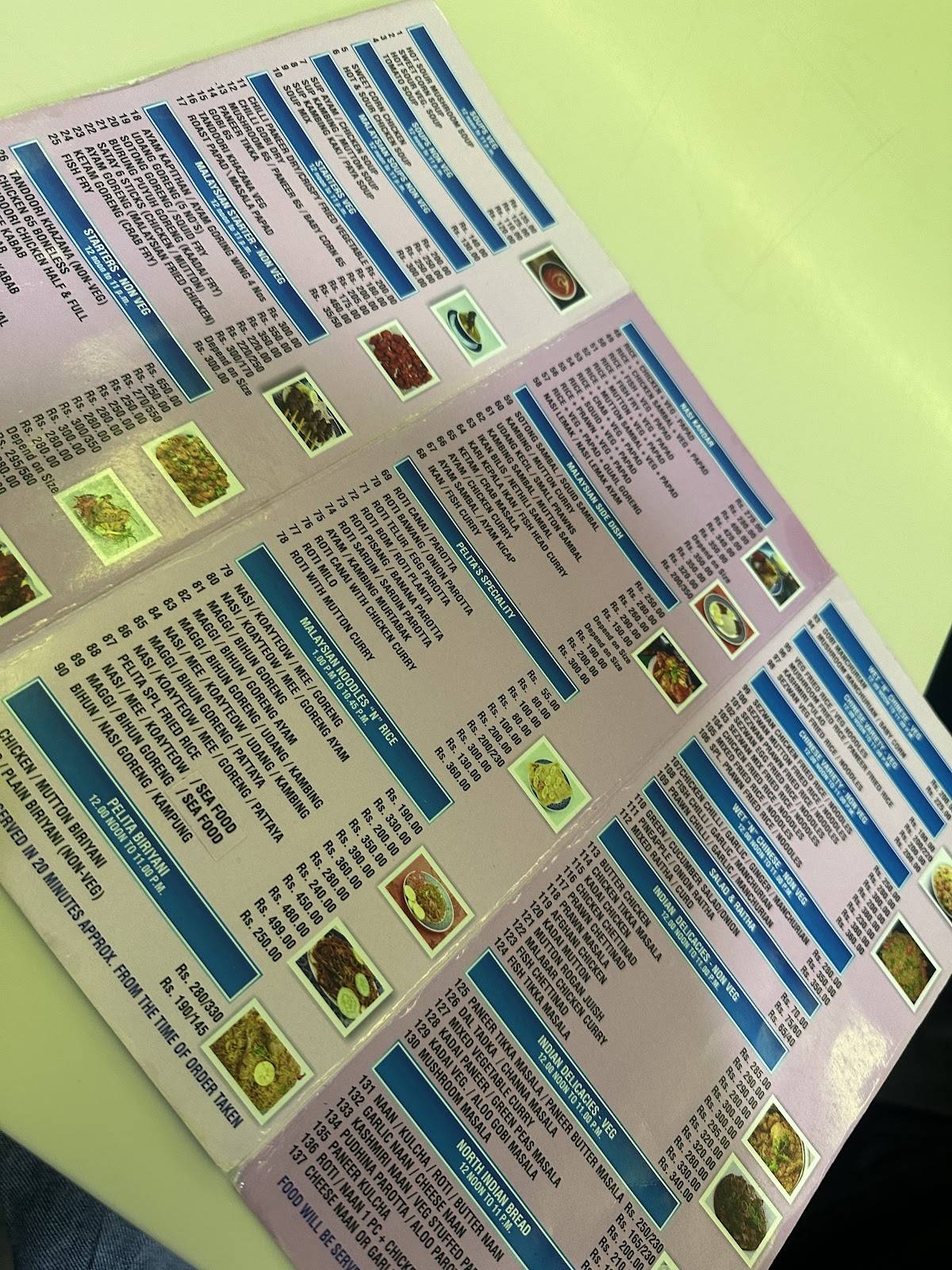 Nasi Kandar Pelita Halal Malaysian Cuisine menu