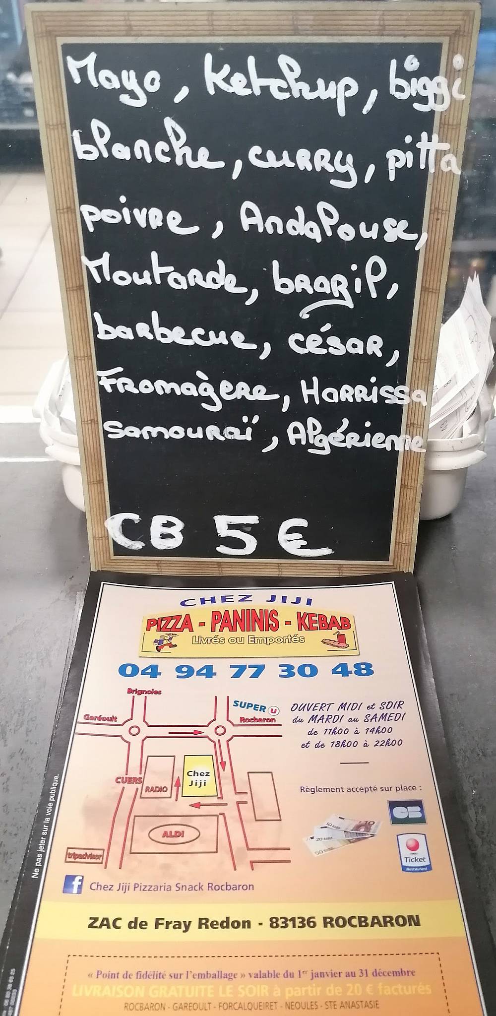 Menu de Chez Jiji