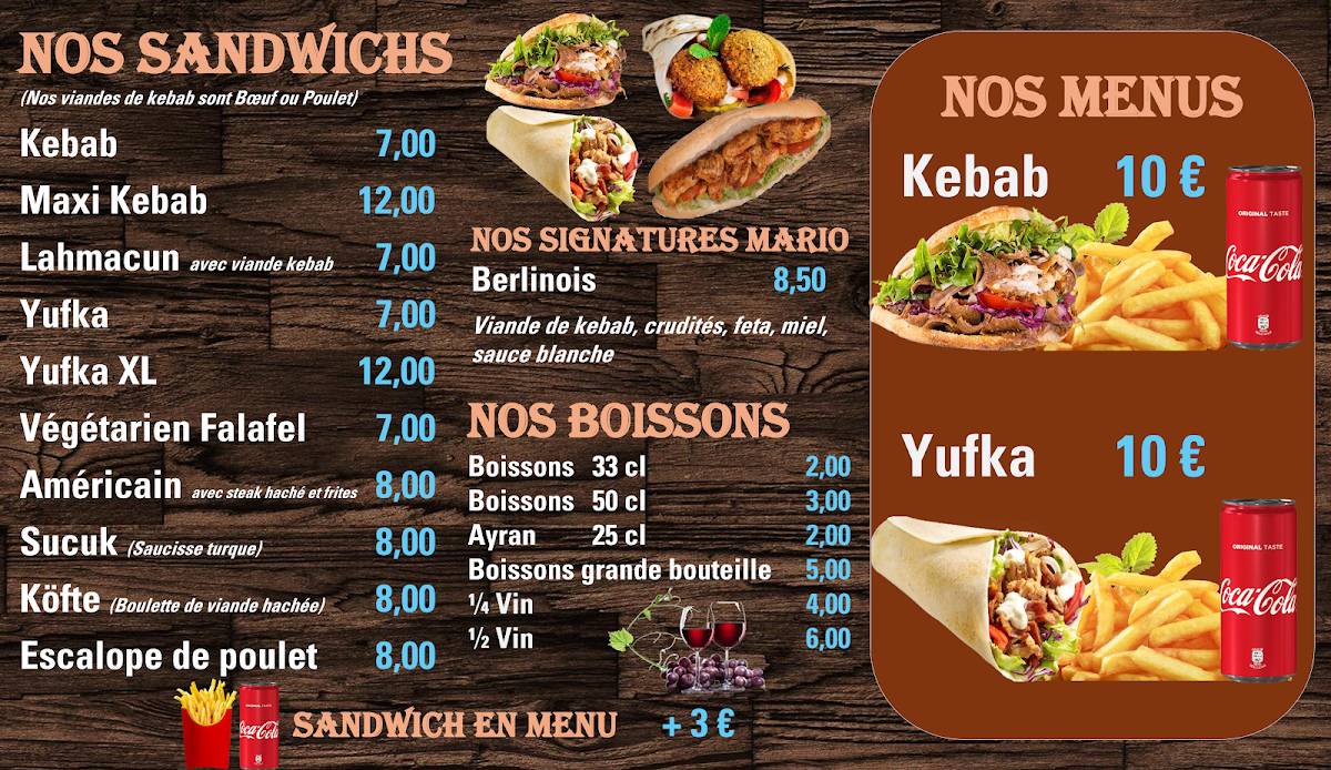 Menu de Chez Mario