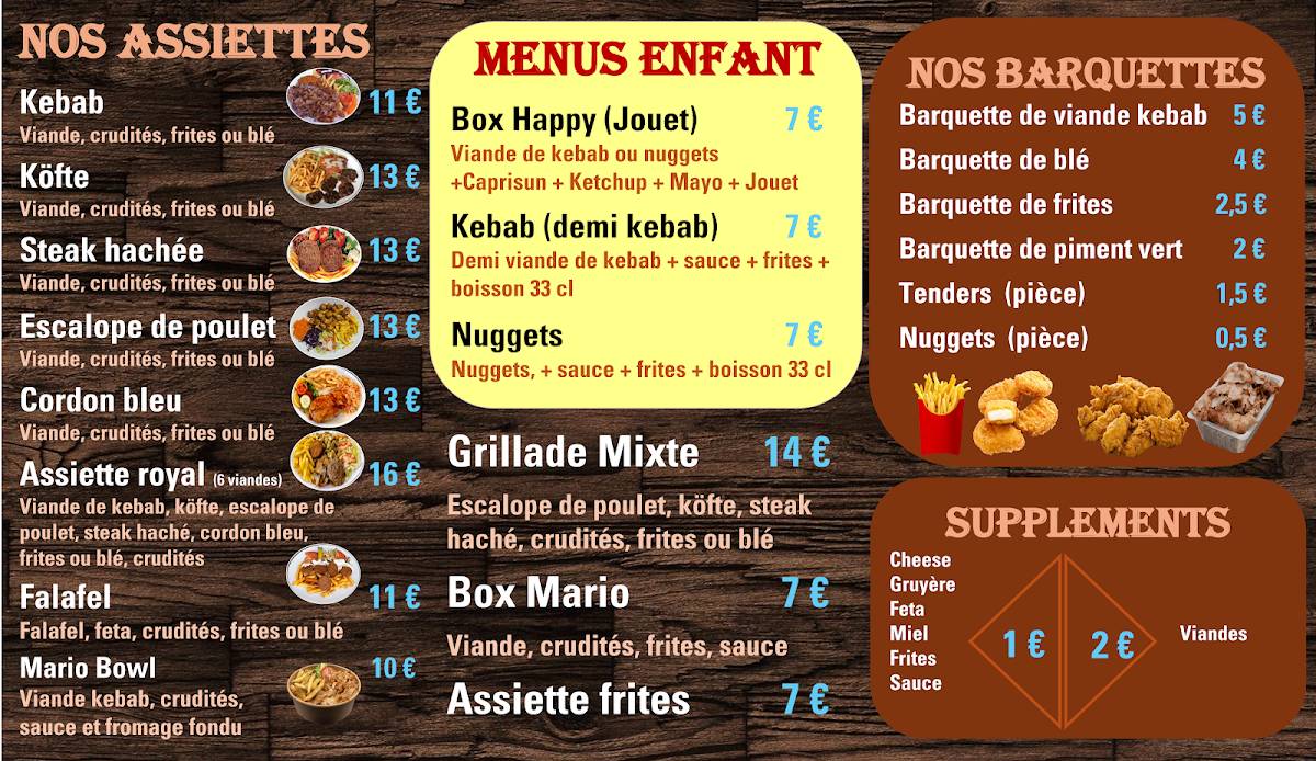 Menu de Chez Mario