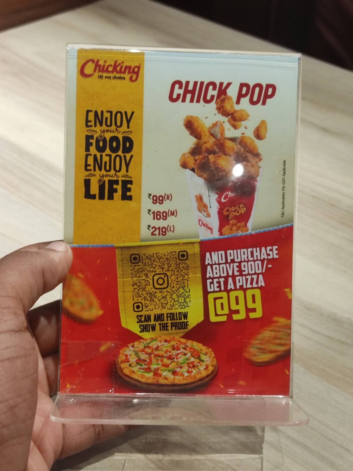 Chicking menu